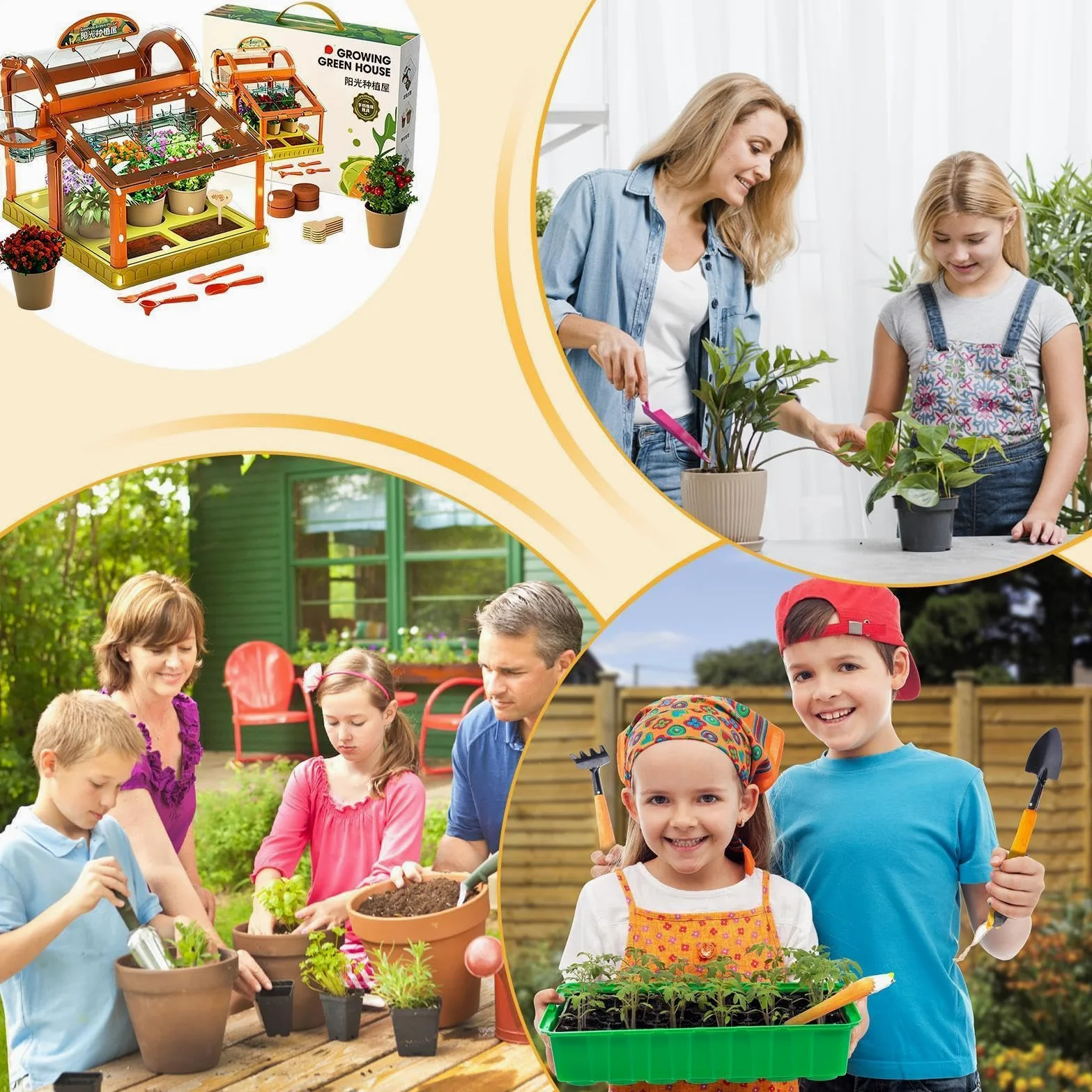 Kit Infantil De Jardinería Y Cultivo Con Invernadero,Juguetes Científicos | Set De Cultivo Invernadero Y Kit De Terrario Infantil | Para Flores Verduras Interior Exterior Aula Hogar Granja Naturaleza