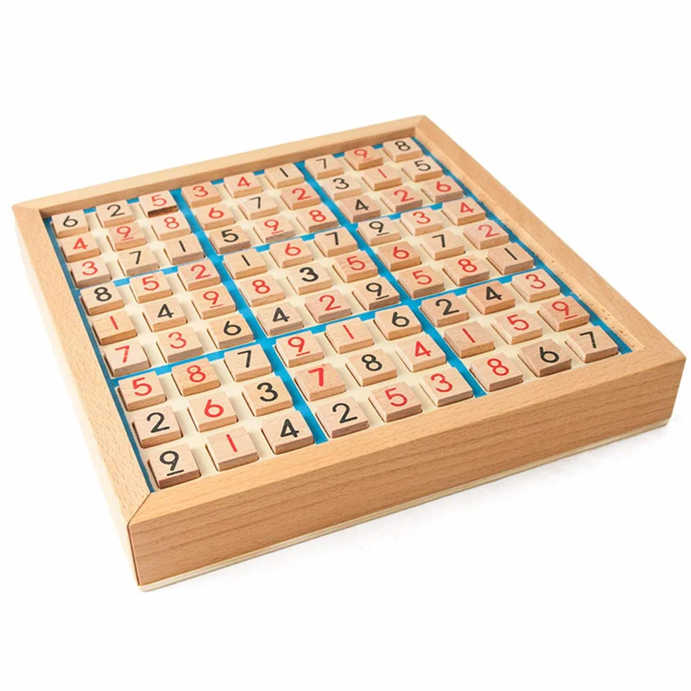 Lixada Juego de Rompecabezas de Madera Sudoku con Cajón