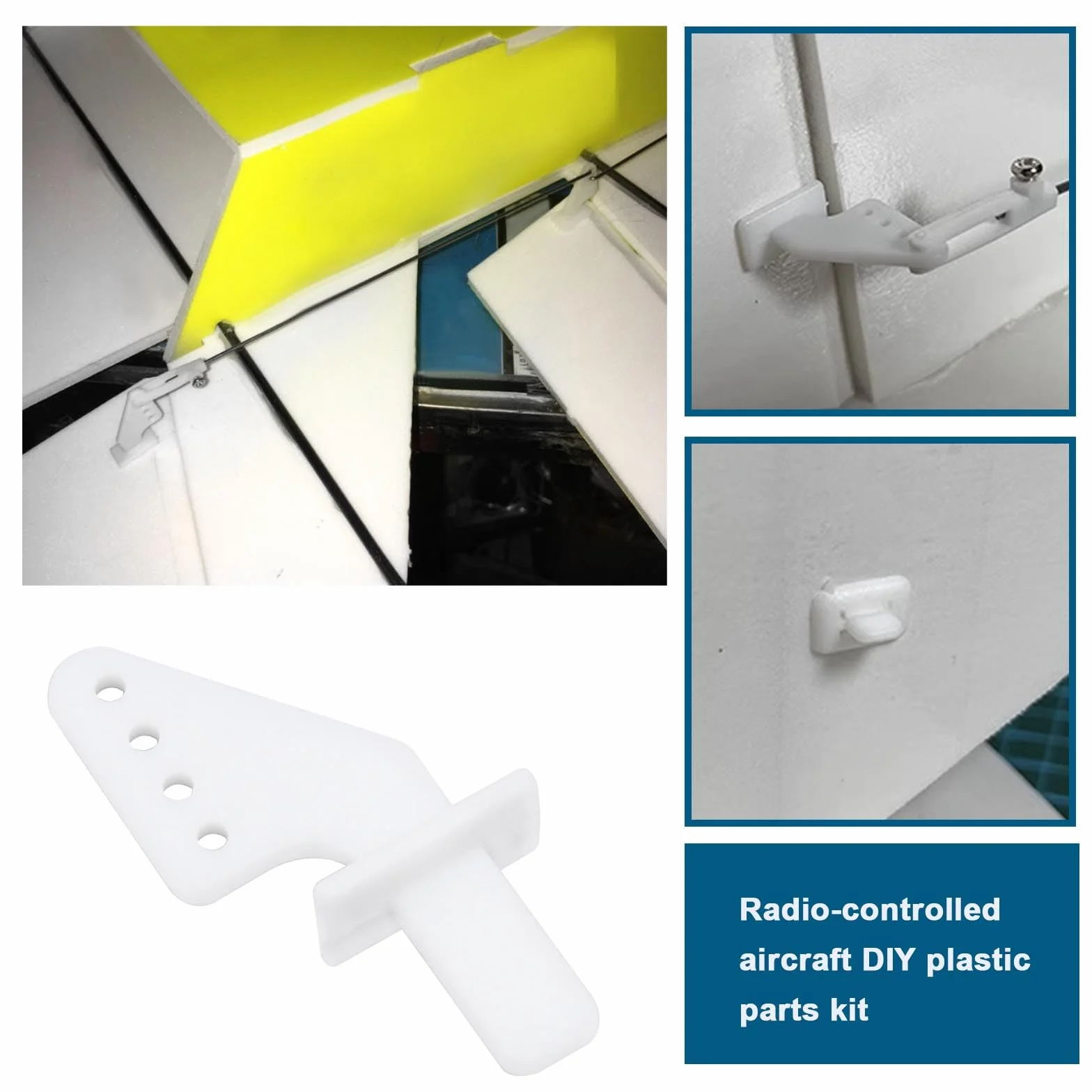 ECSiNG 20 Piezas Bocinas de Control de Nailon de 4 Orificios para Piezas de Aviones RC Control Remoto Espuma Avión Eléctrico Máquinas KT Accesorios de Repuesto