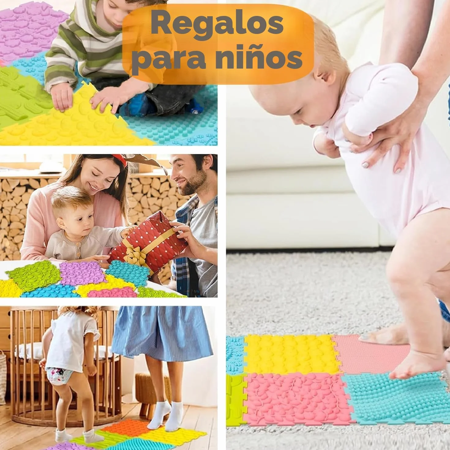 Tapete de Juego Ortopédico de Rompecabezas de Masaje, Entrenamiento Sensorial Texturizado para Niños y Adultos