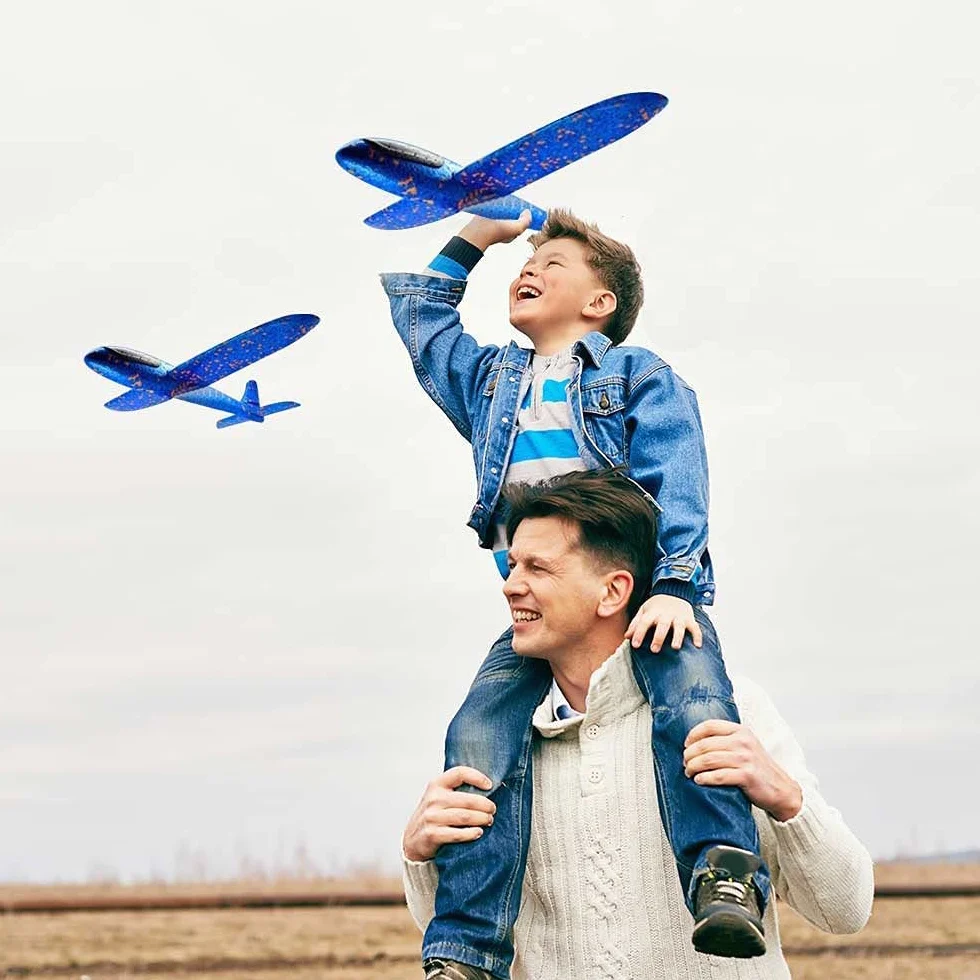 Aviones Planeadores Juguete de Poliespan, 4 Pieza de Corcho, 35cm, Regalos de Deportes al Aire Libre Para Niños y Niñas