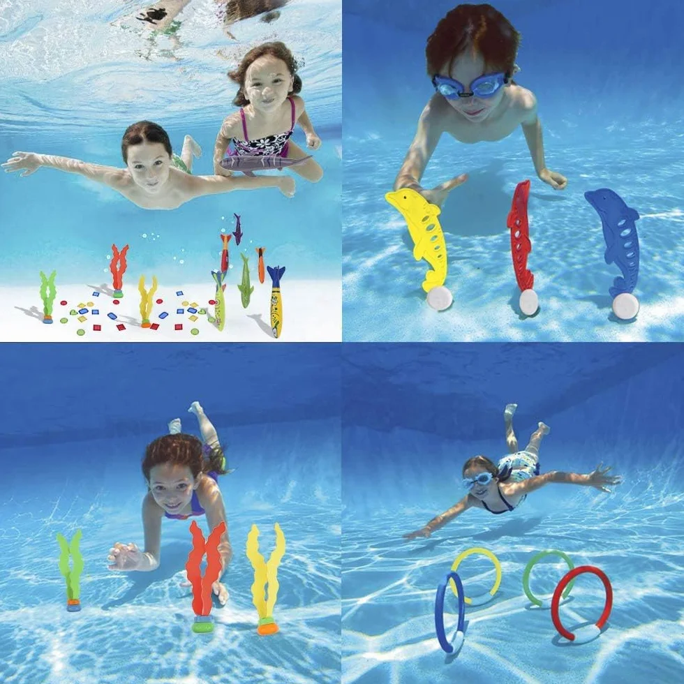 Faburo Juguetes Piscina Niños 34pcs, Pool Toys, Juegos Agua Verano