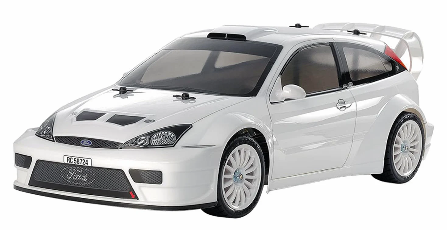 TAMIYA 58724 1:10 RC Ford Focus RS Custom TT-02 - Coche teledirigido, vehículo, modelismo, Montaje, afición, Kit de construcción de radiocontrol, Regalo RC