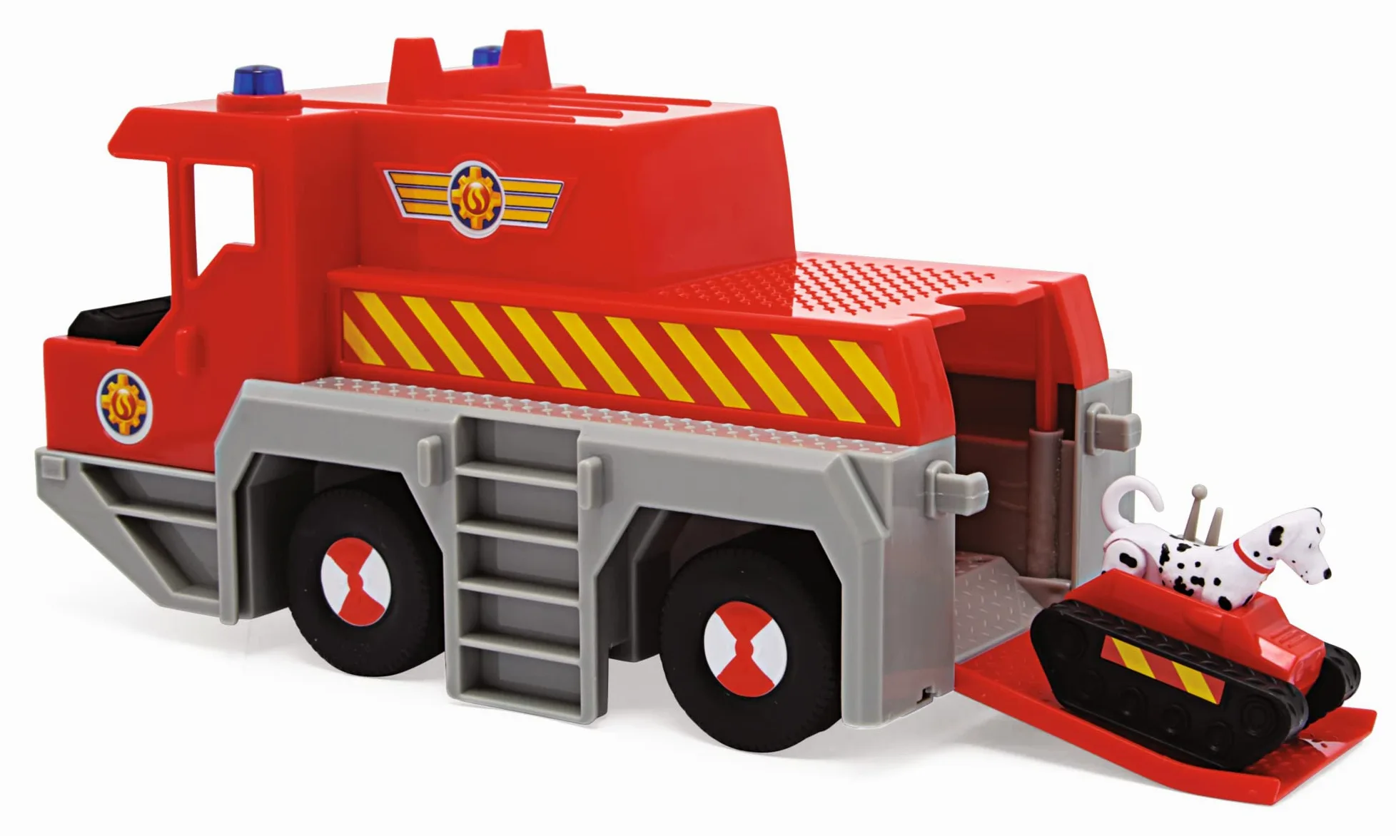 Simba 109252517 - Grúa de Juguete de Sam Bombero (50 cm) - Vehículo de Rescate 2 en 1 (Coche y grúa) para niños a Partir de 3 años, con cabrestante, Figura, luz y Sonido (Incluye Pilas)