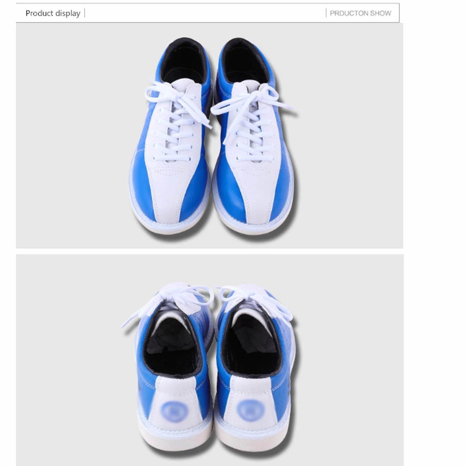 Zapatos de Bolos Hombres Mujeres Antideslizantes Ligero Cuero Azul