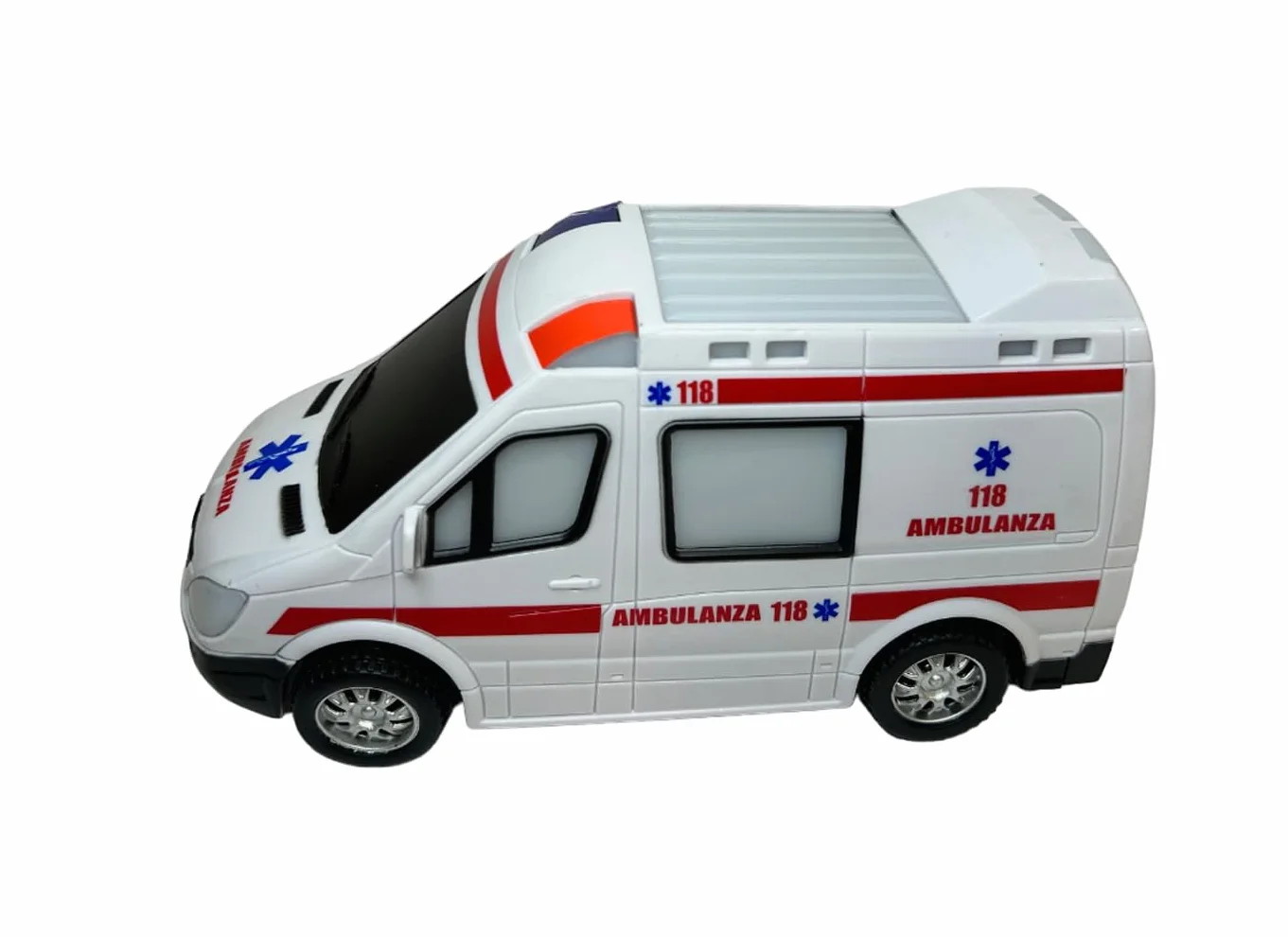 Ambulancia Juguete con Luces y Sonidos y Movimiento Misterio Bump & Go Ambulancia de Primeros Auxilios con Luces Sonidos, Ambulancia para niños, con Movimiento de Sirenas