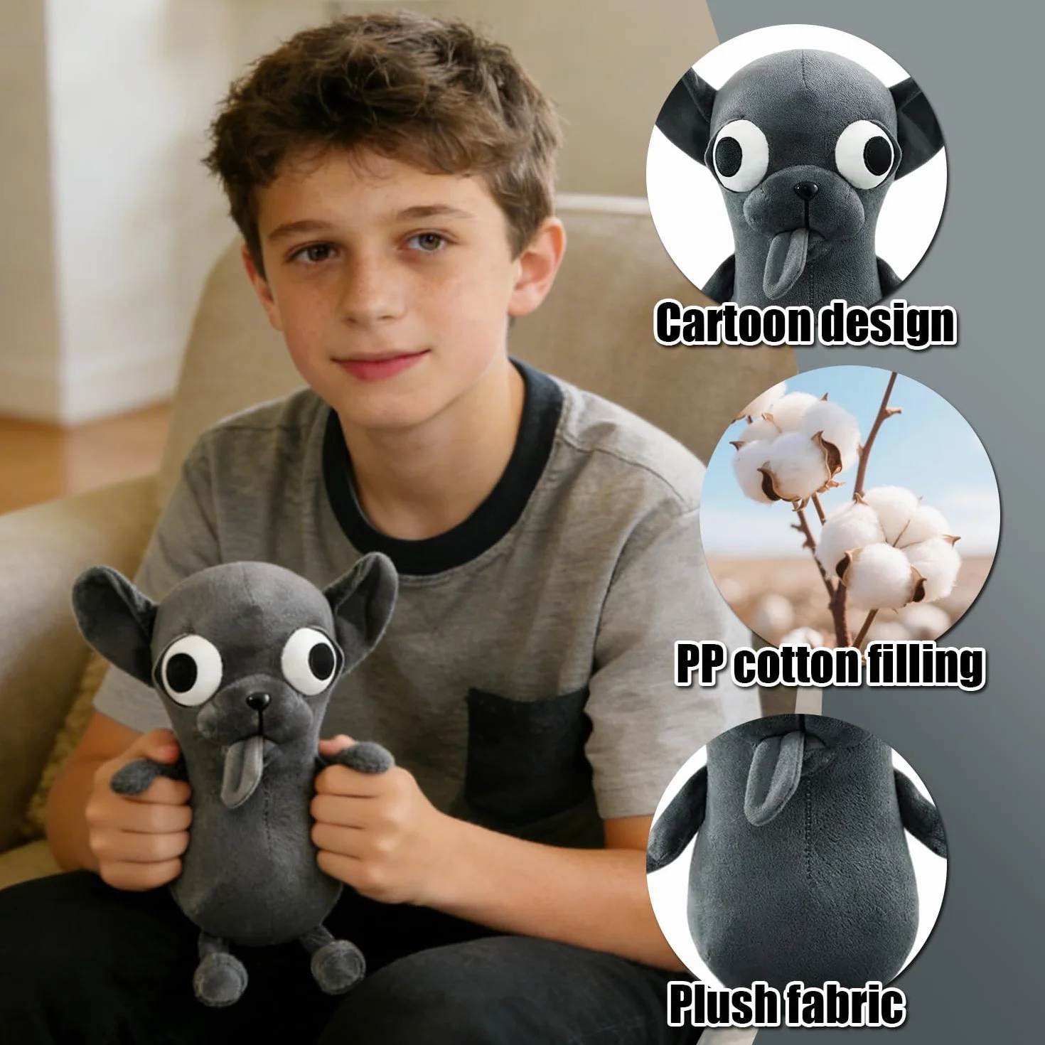 Juguete de Peluche de Chihuahua, 25 cm Muñeco de Peluche Chihuahua, Lindo juguete de peluche para cachorro, Divertido Chihuahua de Ojos Grandes, Chihuahua Plush Toys, Regalos para Niños y Niñas