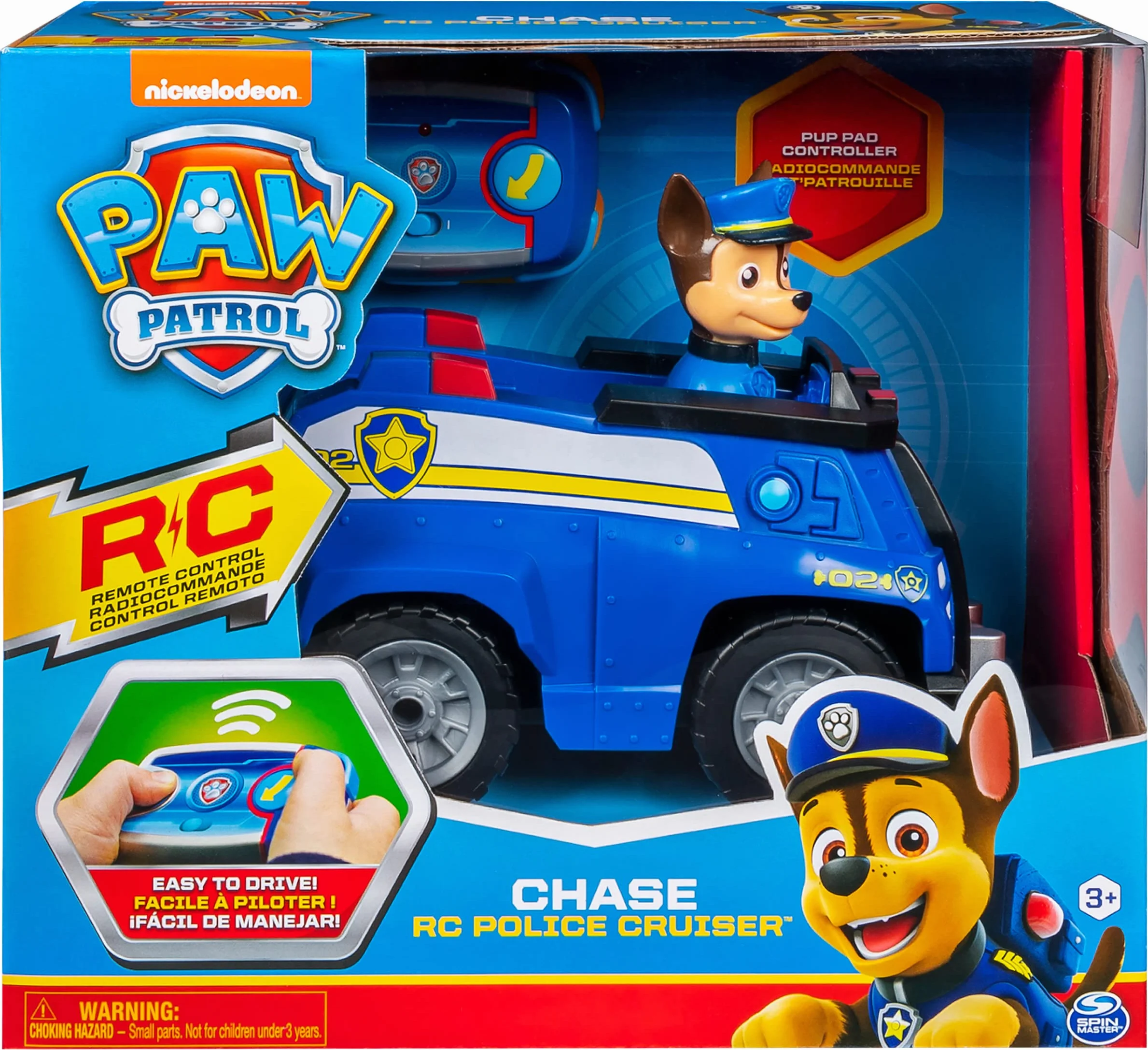 Paw Patrol Patrulla Canina - Coche Teledirigido Niños 3 Años o más | Chase Juguetes | Coche Teledirijido Niño 2.4GHZ hasta 76m | Patrulla Canina Juguetes 3 Años