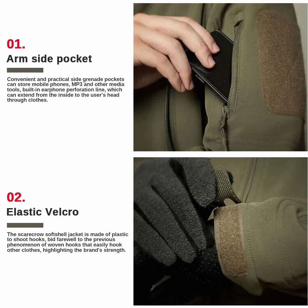 Chaqueta impermeable Softshell para hombre con capucha de camuflaje para trabajo pesca caza escalada