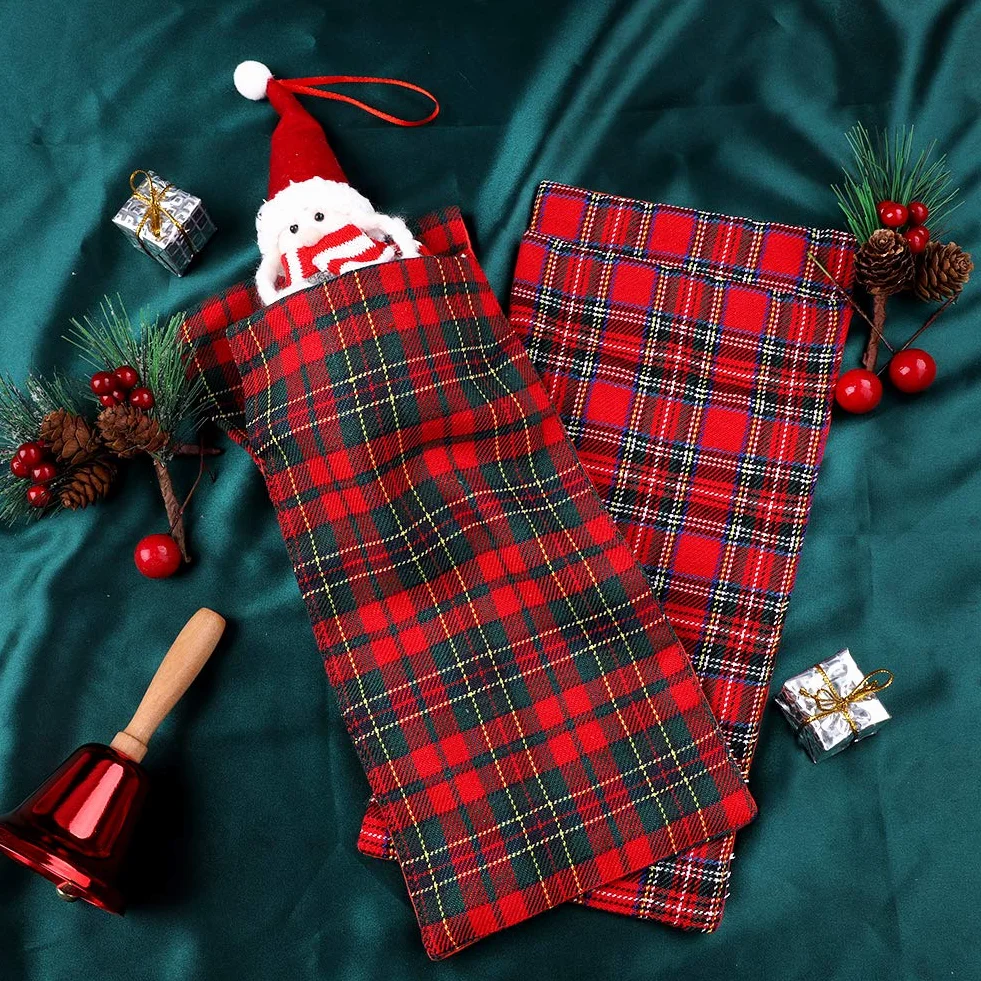 Saco de dormir elfo,paquete de 2 saco de dormir a cuadros rojos de 5,51x12 pulgadas para muñeco de duende,duendes que se comportan mal accesorios decoraciones de muñeco de Navidad,muñeca no incluida