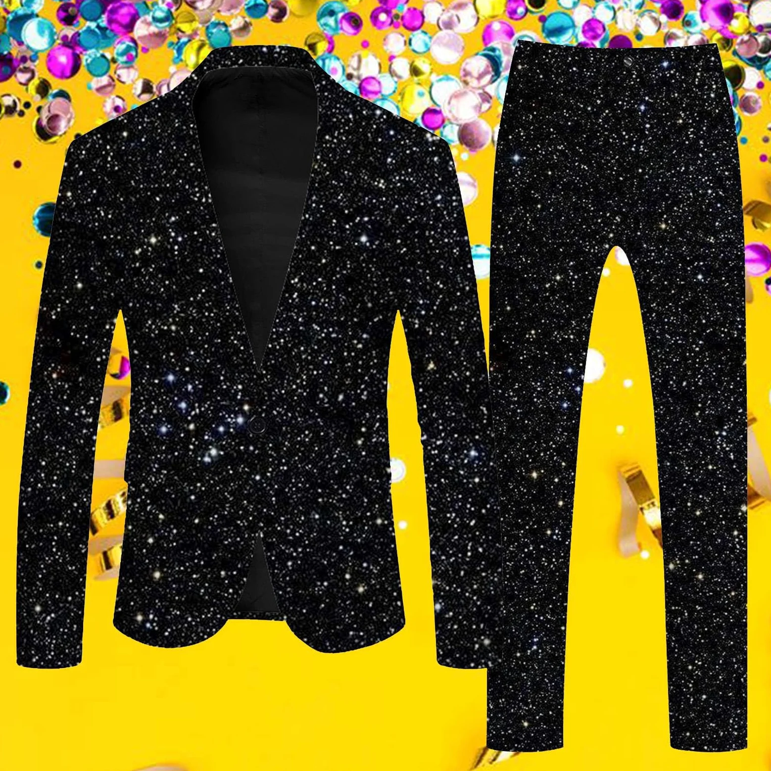 Generisch 2026 Disfraz de Carnaval Hombres Carnaval 3D Digital Impreso Conjunto de Traje de Negocios Ligero Traje de Negocios Chaqueta Pantalones Conjunto