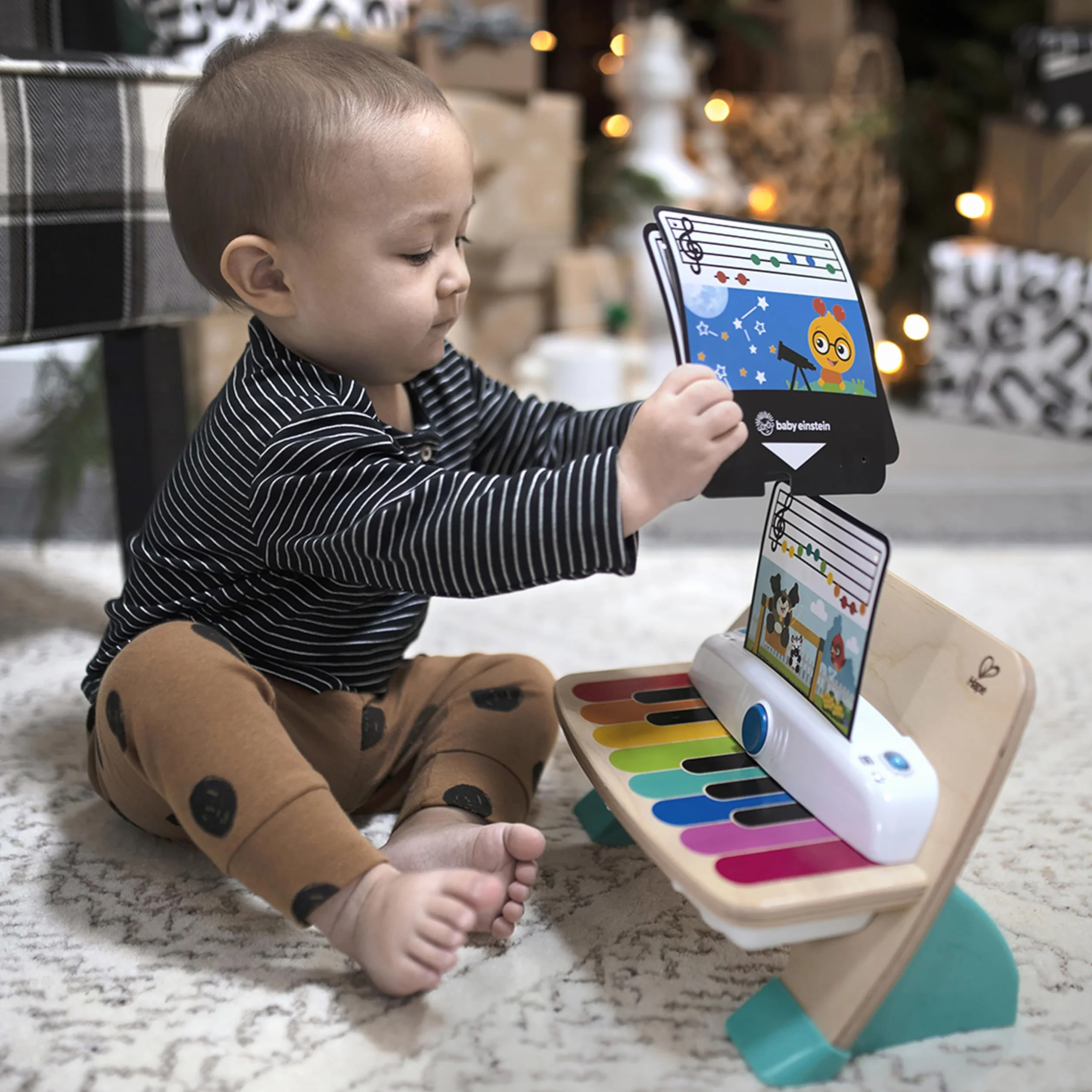 Baby Einstein, Hape, Piano Magic Touch, Juguete Musical de Madera, Incluye 3 partituras y 6 Canciones, Volumen Ajustable, a Partir de 6 Meses, Be Piano, 1 Unidad (Paquete de 1)