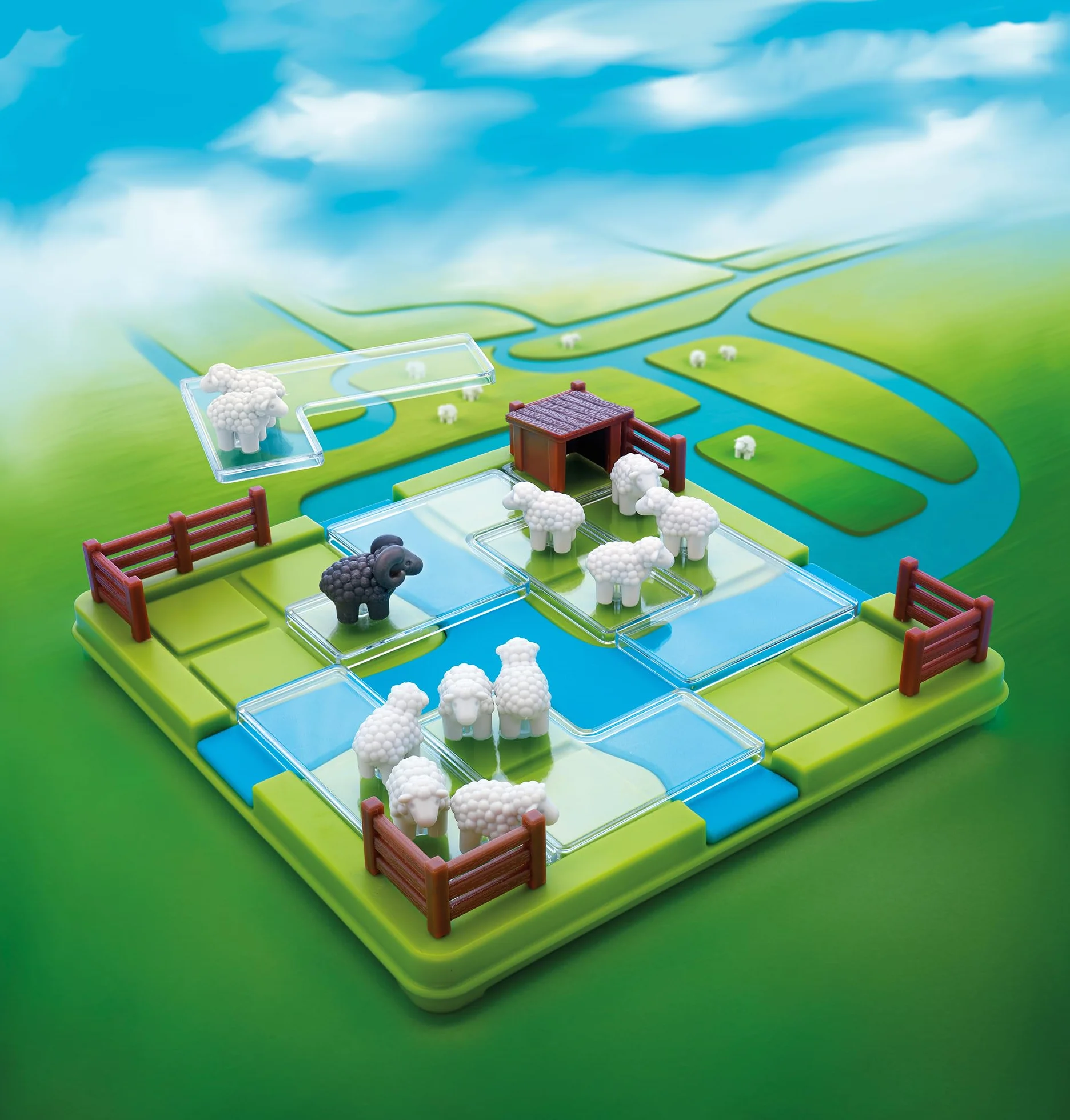SmartGames - Contar ovejas, Juego Educativo para el Cerebro, Juego de desafío de lógica y Pensamiento multinivel, 1 Jugador, tamaño de Viaje, multilingüe