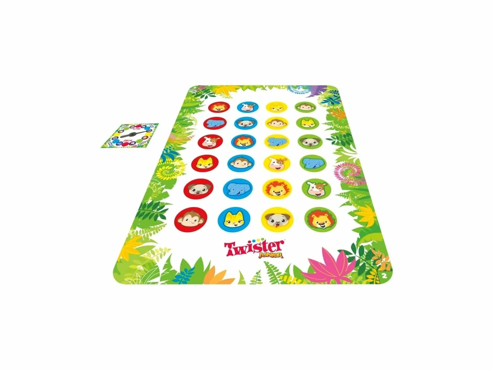 Hasbro Gaming Twister Junior Aventura con Animales Tapete 2 Lados 2 Juegos en 1 Juego de Fiestas Interiores 2-4 Jugadores