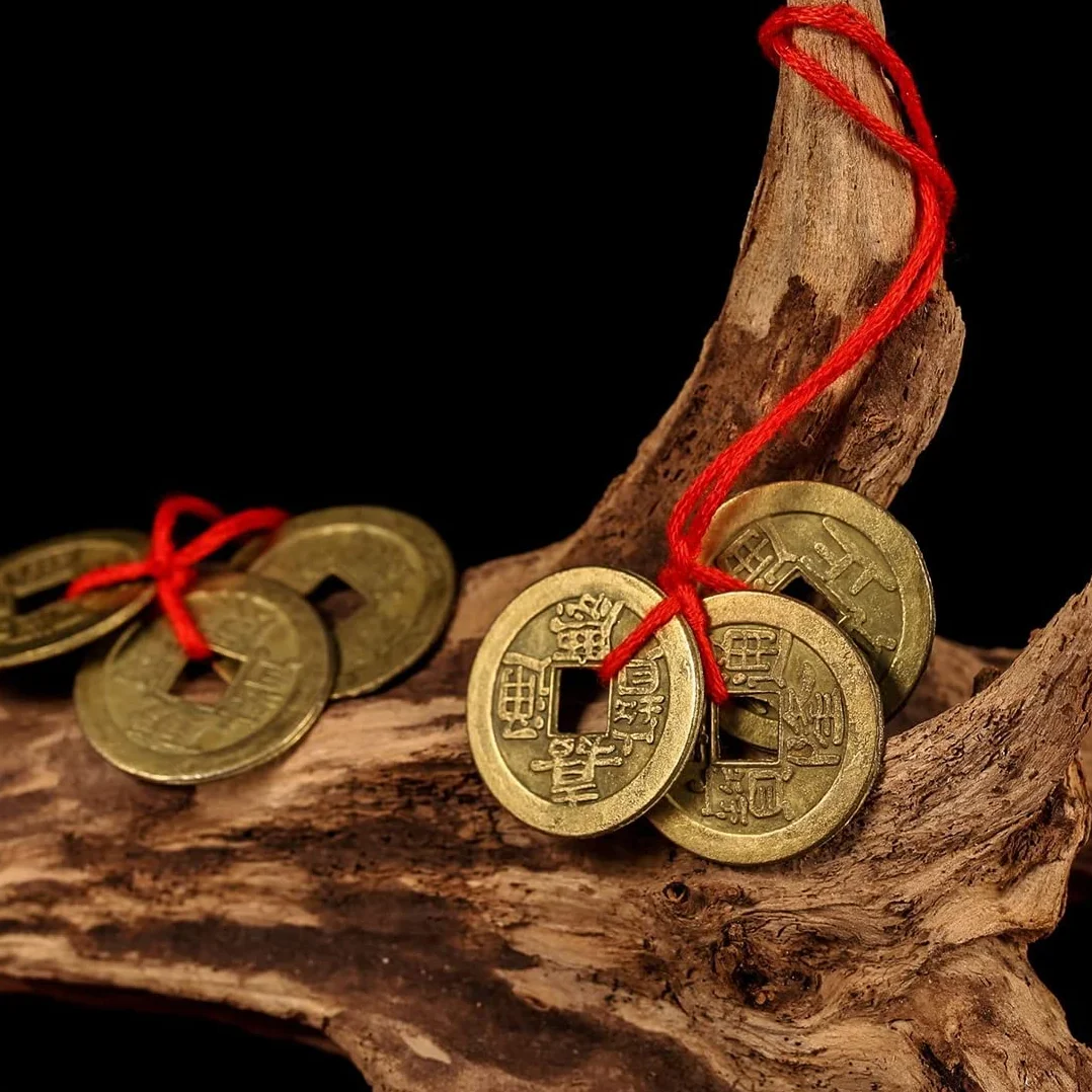 50 Piezas Monedas Feng Shui Chinas Moneda de la Fortuna de la Buena Suerte Monedas I-Ching para la Salud y la Riqueza, 2 cm