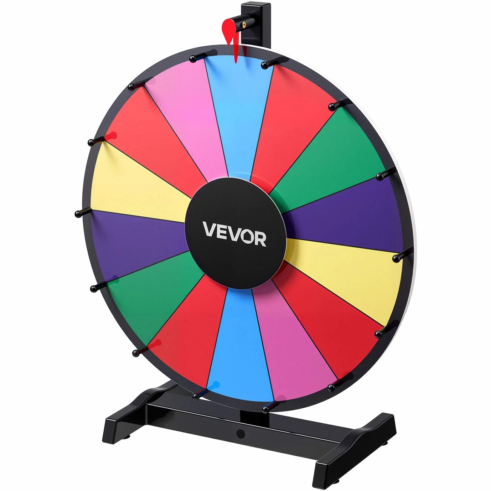 VEVOR Rueda de la Fortuna 14 Ranuras con Soporte Juegos de Lotería Ruleta Ganadora 458 x 205 x 550 mm