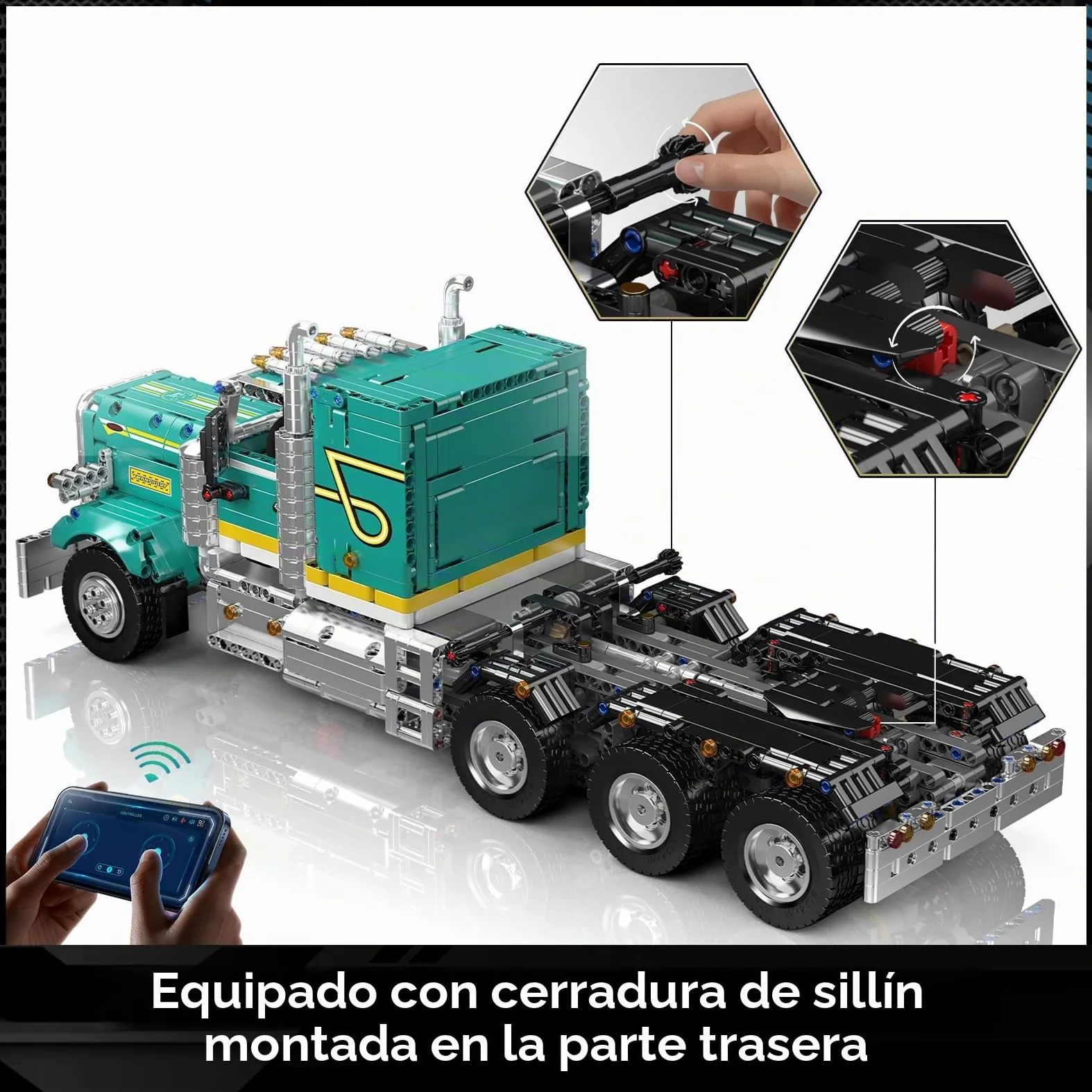Mould King 13201 Technik American Truck - Juego de construcción de coche de juguete para construcción de coche, bloques de construcción clásicos, para adultos a partir de 14 años (2064 + piezas)