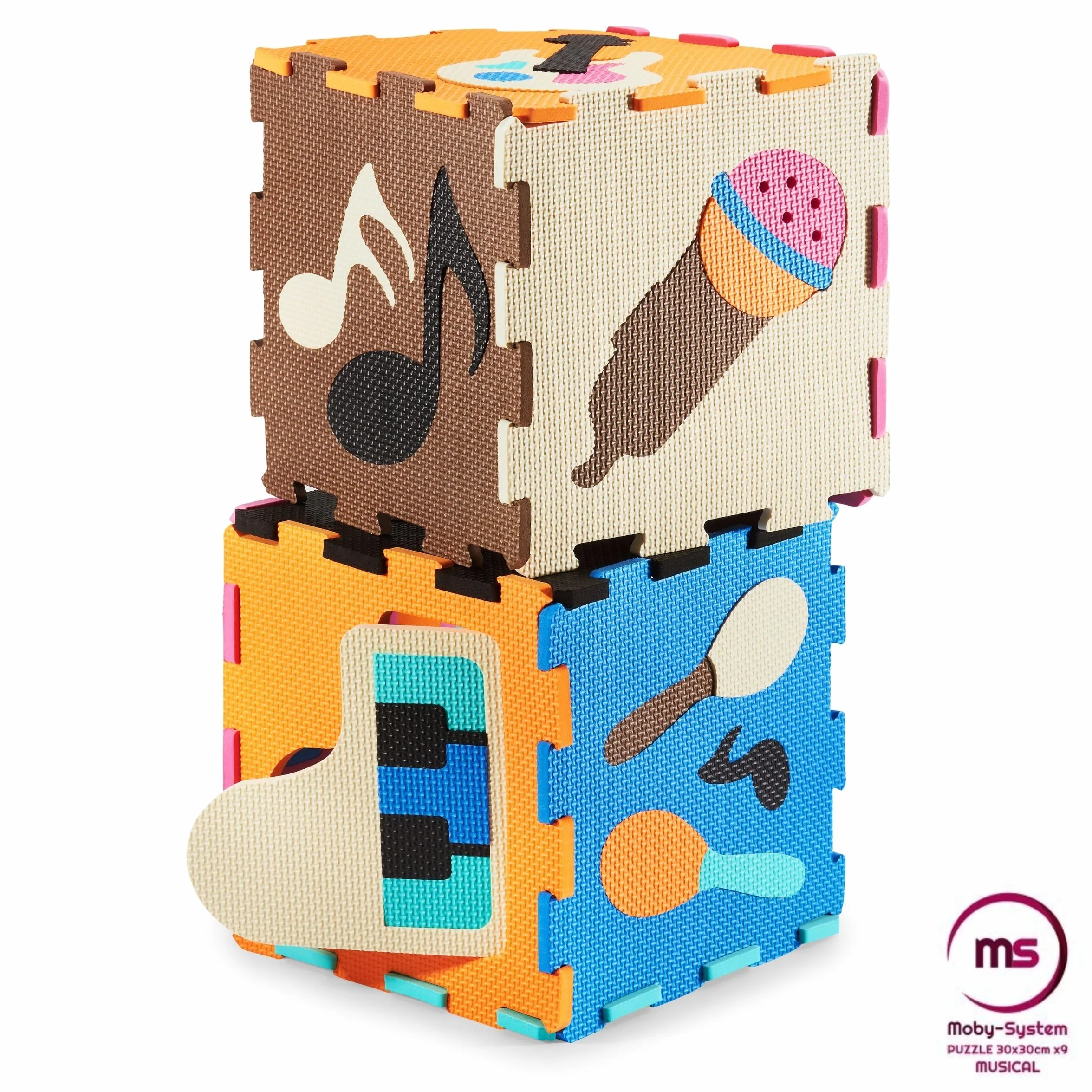 Moby-System Alfombra con rompecabezas para bebés, 90 cm x 90 cm x 1 cm, alfombra de juego, inodora, grande, para niños y niñas, sin sustancias nocivas