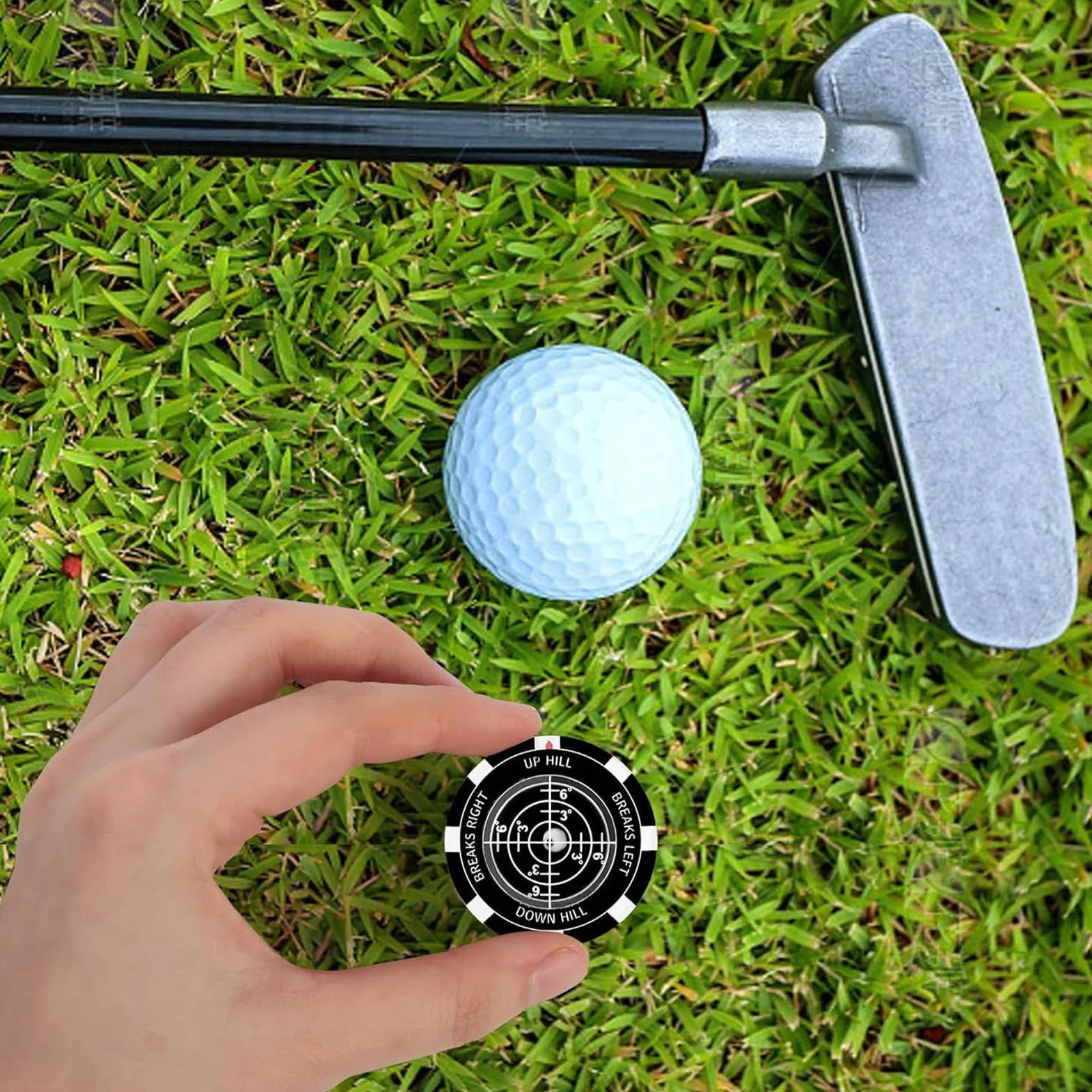 Marcador De Bola Lector De Green Herramienta De Putt con Nivel De Doble Cara Preciso Portátil