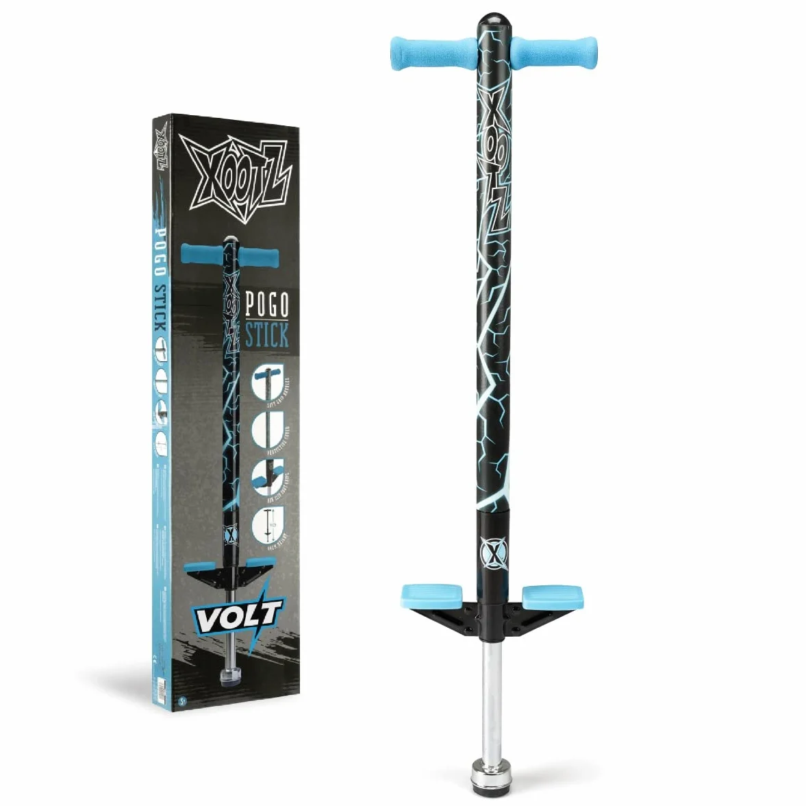 Xootz Pogo Stick | Diseño Volt para niños, niños y niñas, manubrio de Espuma Suave, a Partir de 5 años, hasta 35 kg