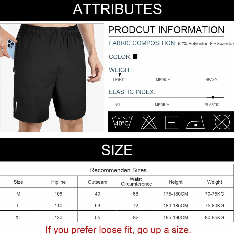 AUYAO Pantalones Cortos Hombre Deporte Running Secado Rápido Transpirables para Tenis Fitness