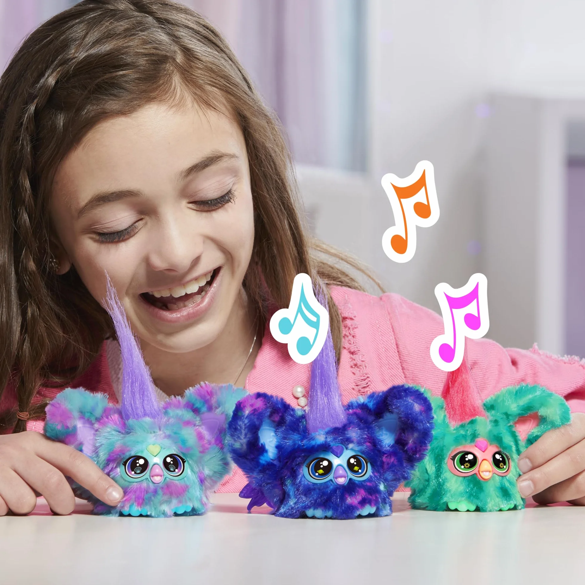 Hasbro Furby Furblets, MER-May, Peluche Electrónico, Tamaño Mini, Juguete para Niñas y Niños de 6 Años o Más, Pilas Incluidas, Coleccionable, Fantasía, Accesorios Resistentes, Muñeco para Regalo