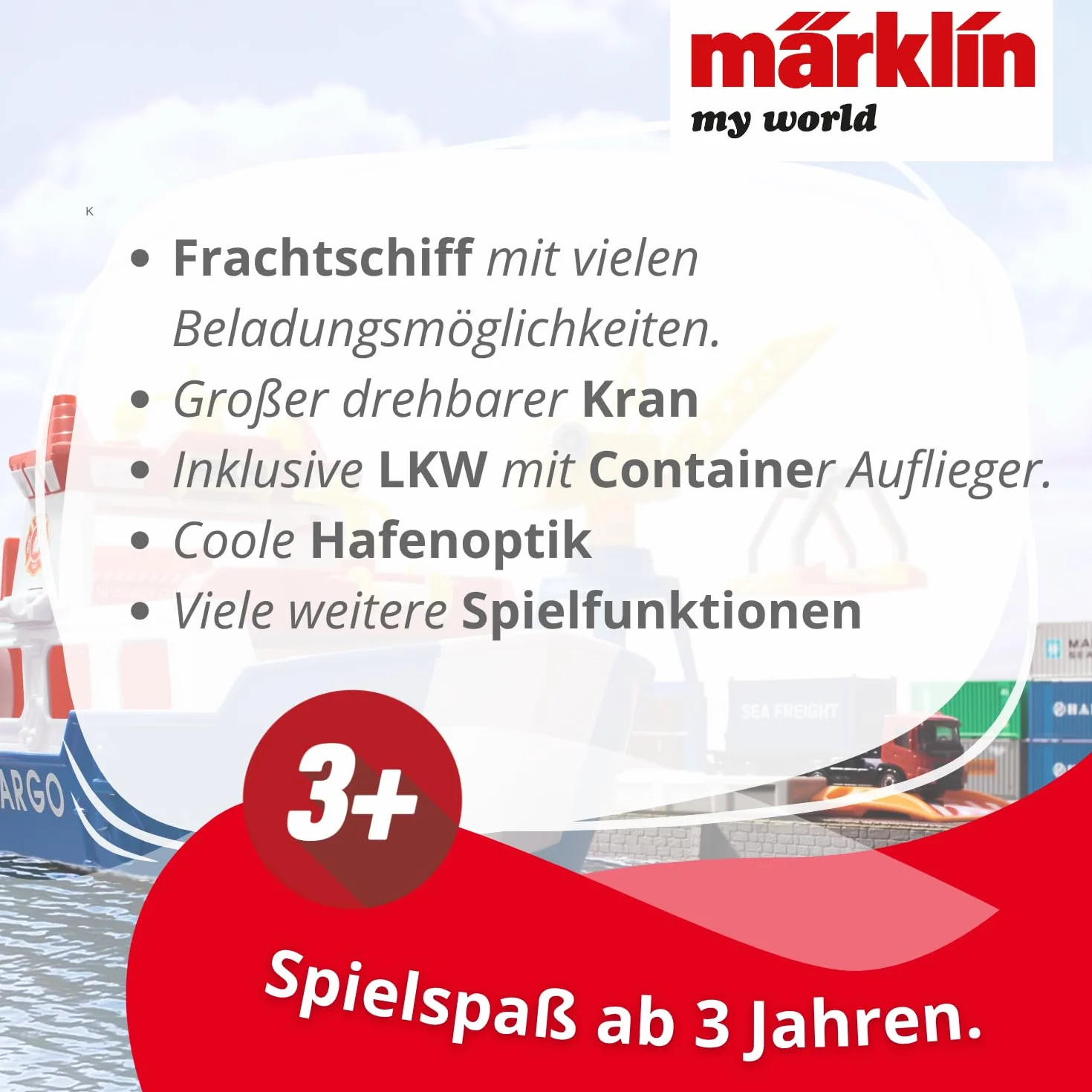 Märklin My World 72223 - Set de Juego con grúa móvil (Carga y Descarga, Accesorios, para niños a Partir de 3 años, Carril H0)