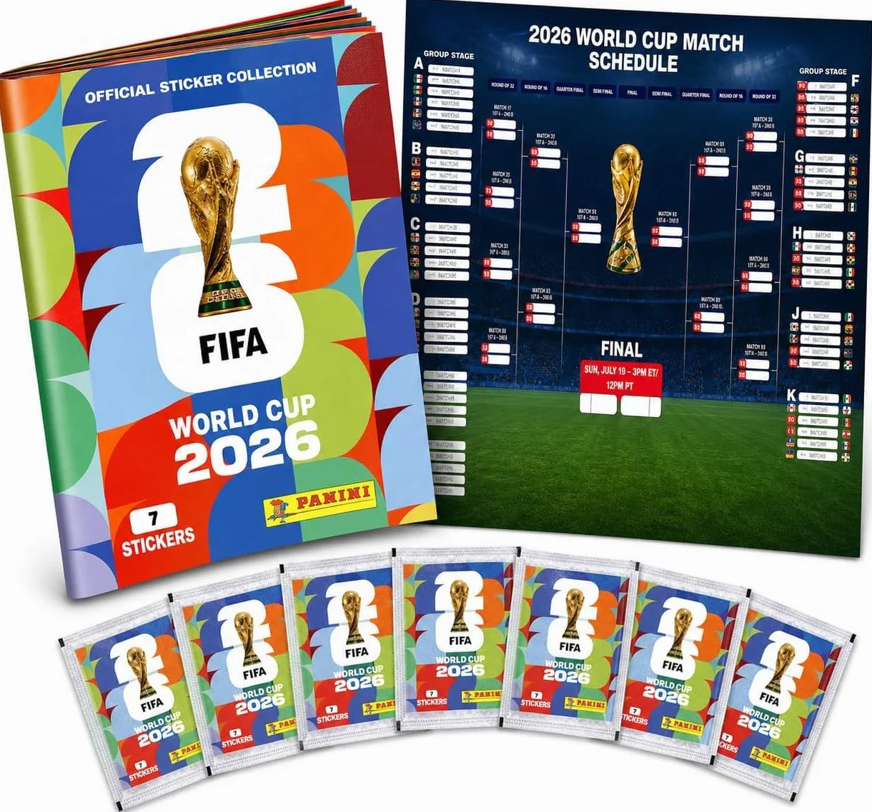 Panini Álbum de cromos coleccionable Set de inicio XXL Fan Mundial 2026 con 1 calendario de partidos extra