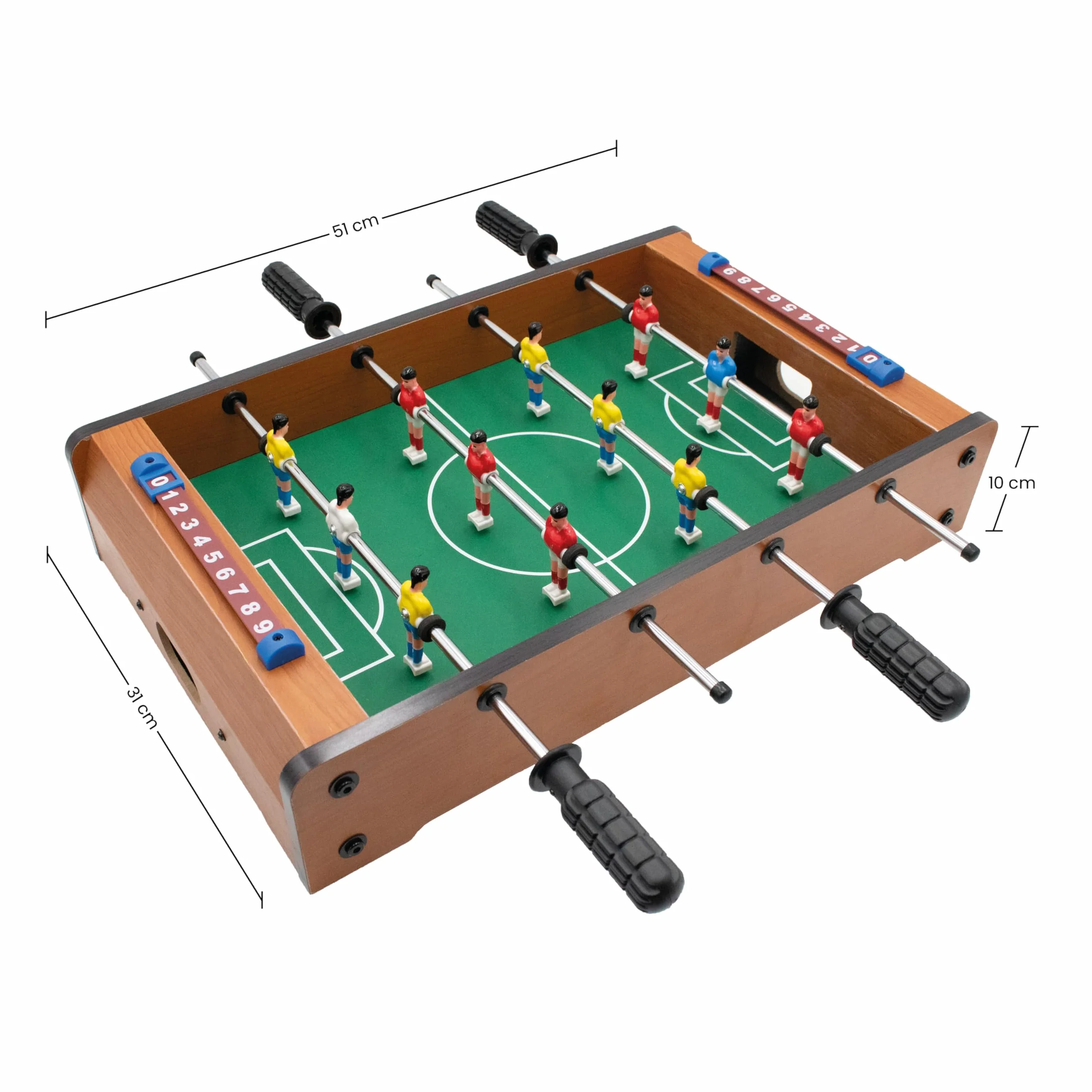 Kyto Futbolín infantil de mesa, futbolín infantil, juego de fiesta para niños y adultos, futbolín de 70 x 35 cm o 51 x 31 cm (51 x 31 cm)