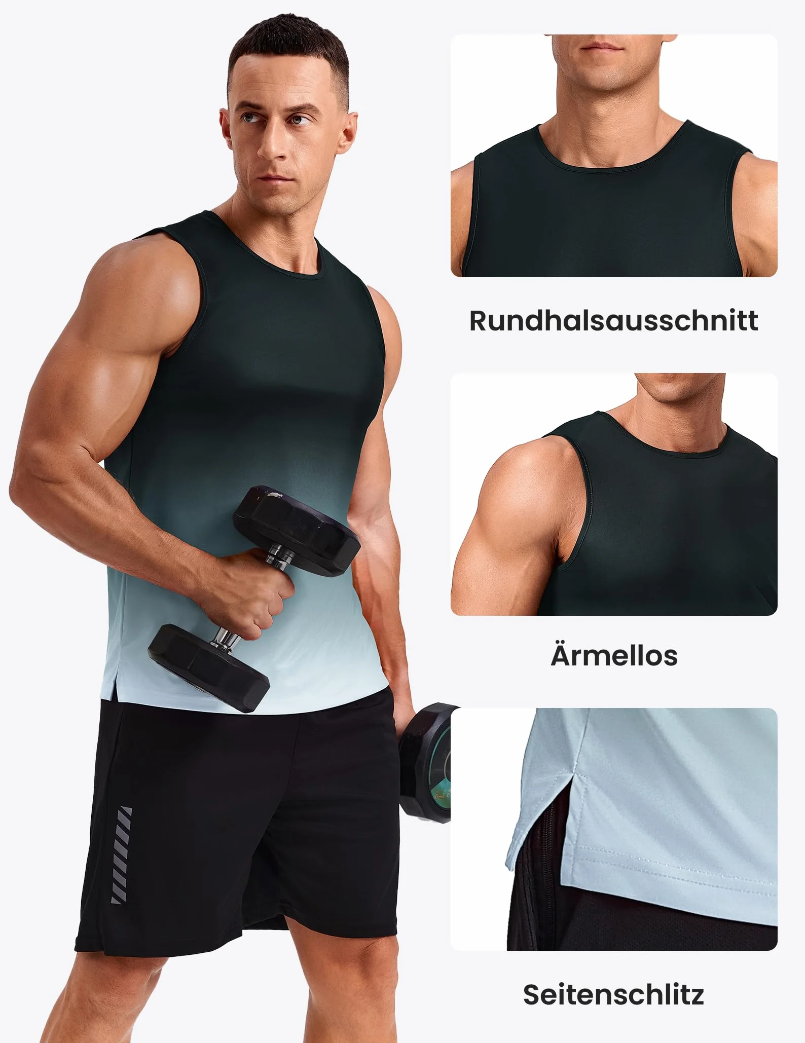 PINSPARK Camiseta de tirantes sin mangas para hombre entrenamiento verano
