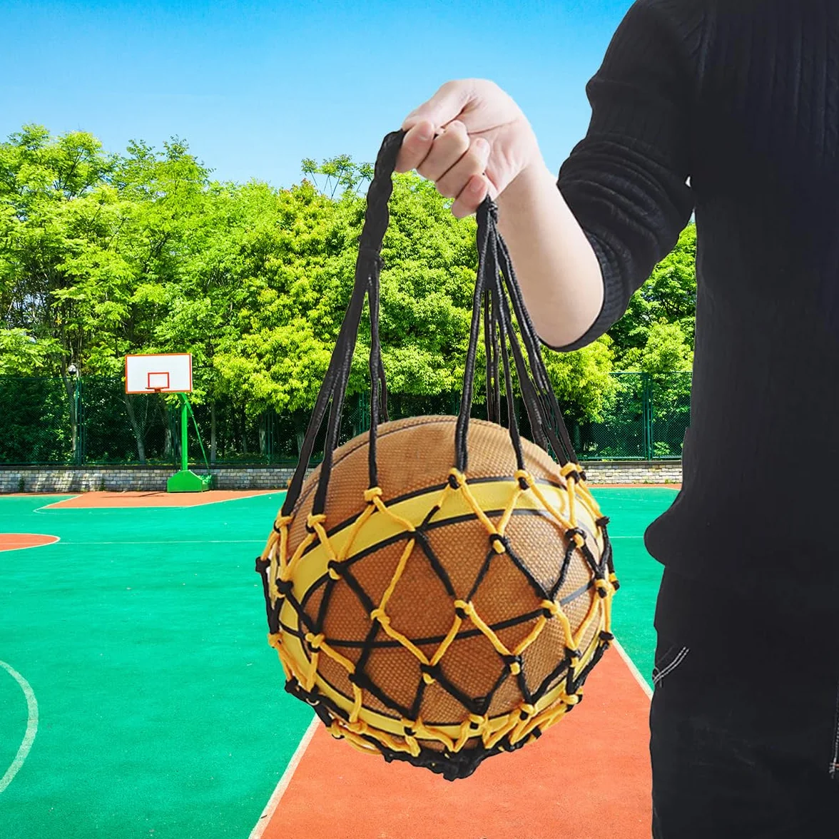 Bolsa de Malla para Balones de Fútbol, Baloncesto, Voleibol - Red de Nailon Reutilizable con 3 Piezas y Agujas Inflables