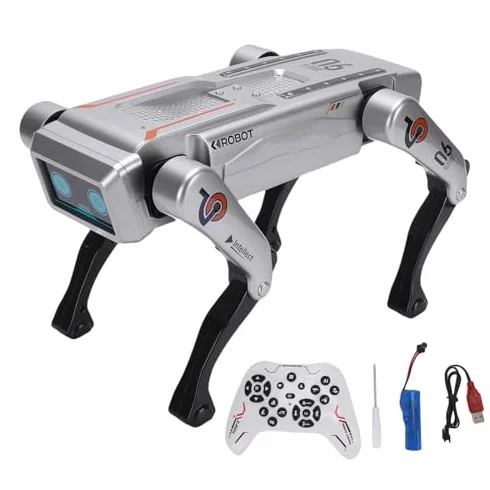 Perro Robot Programable, Control Remoto, Mascota Robótica Interactiva con IA para Niños y Adultos, con Música y Efectos de Luz para el Aprendizaje Stem