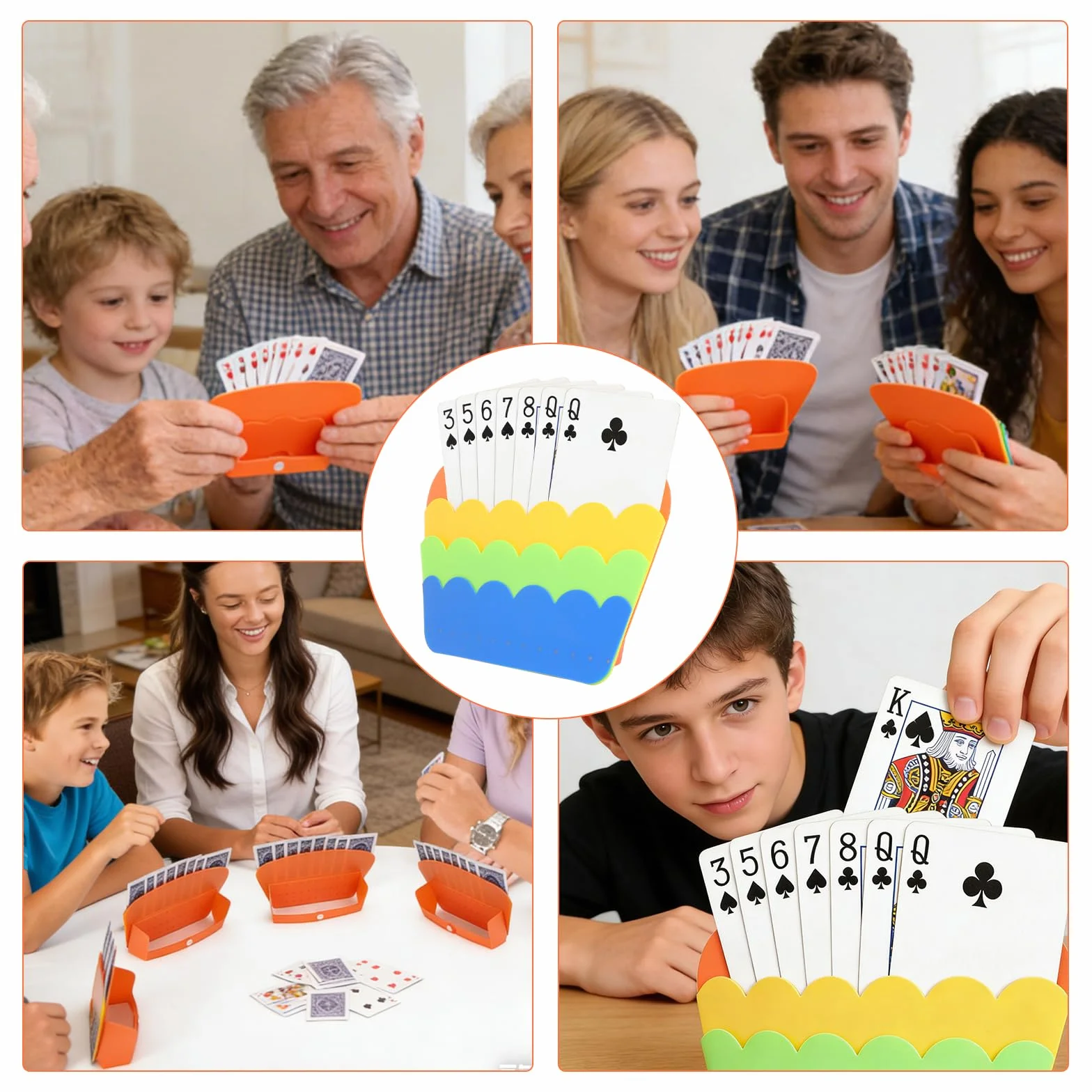 2 Piezas Soporte para Naipes, Sujeta Cartas Soporte para Juego de Cartas Plastic Poker Rack Juego de Cartas Titular para Niños Discapacitados Adultos Personas Mayores