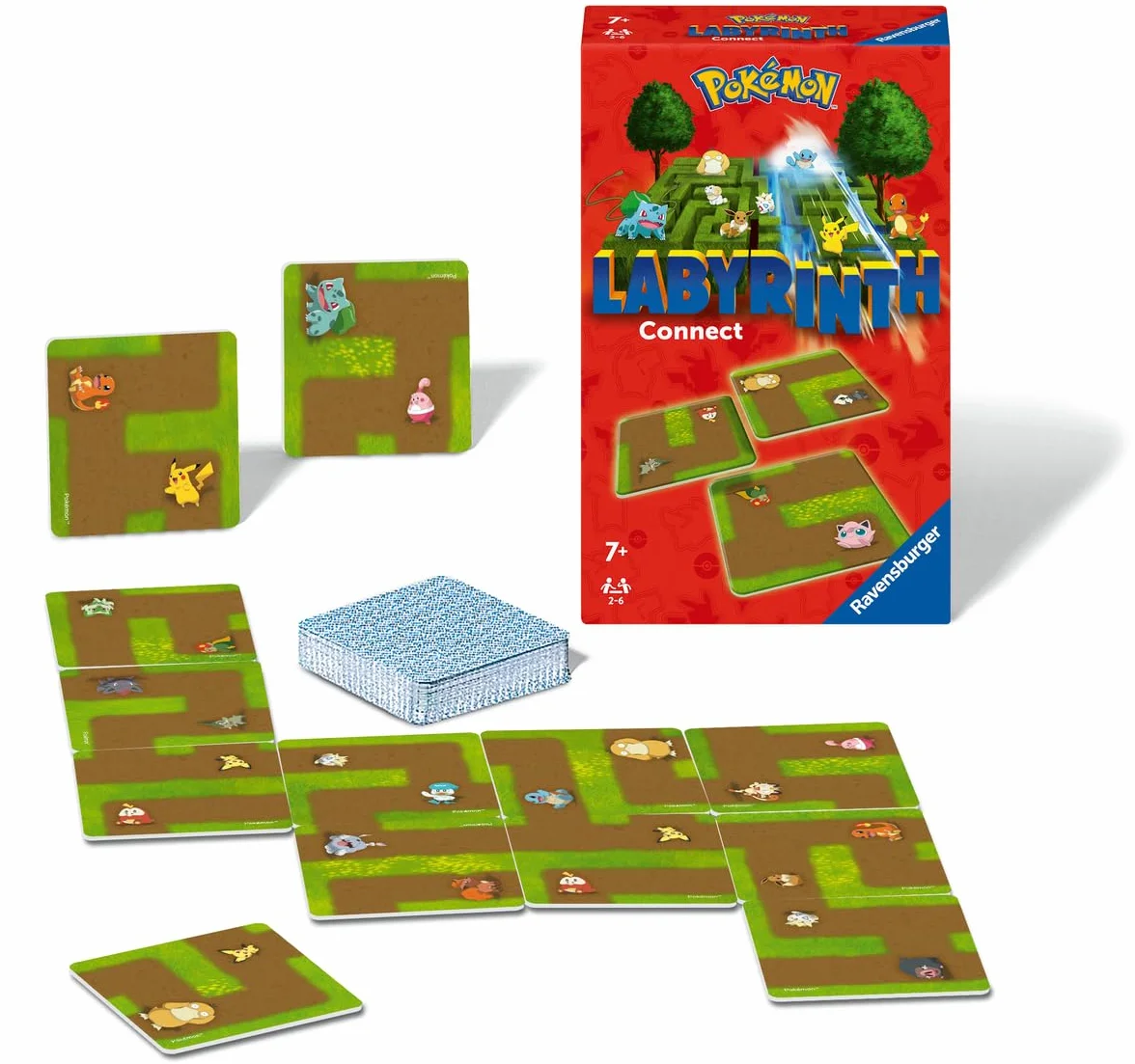 Ravensburger - Laberinto Pokemon Connect, Juegos de Mesa Niños 7 Años o más, 2-6 Jugadores, Juego de Viaje, Regalo Niño 7 años, Juegos de Mesa Familia, Versión en Español