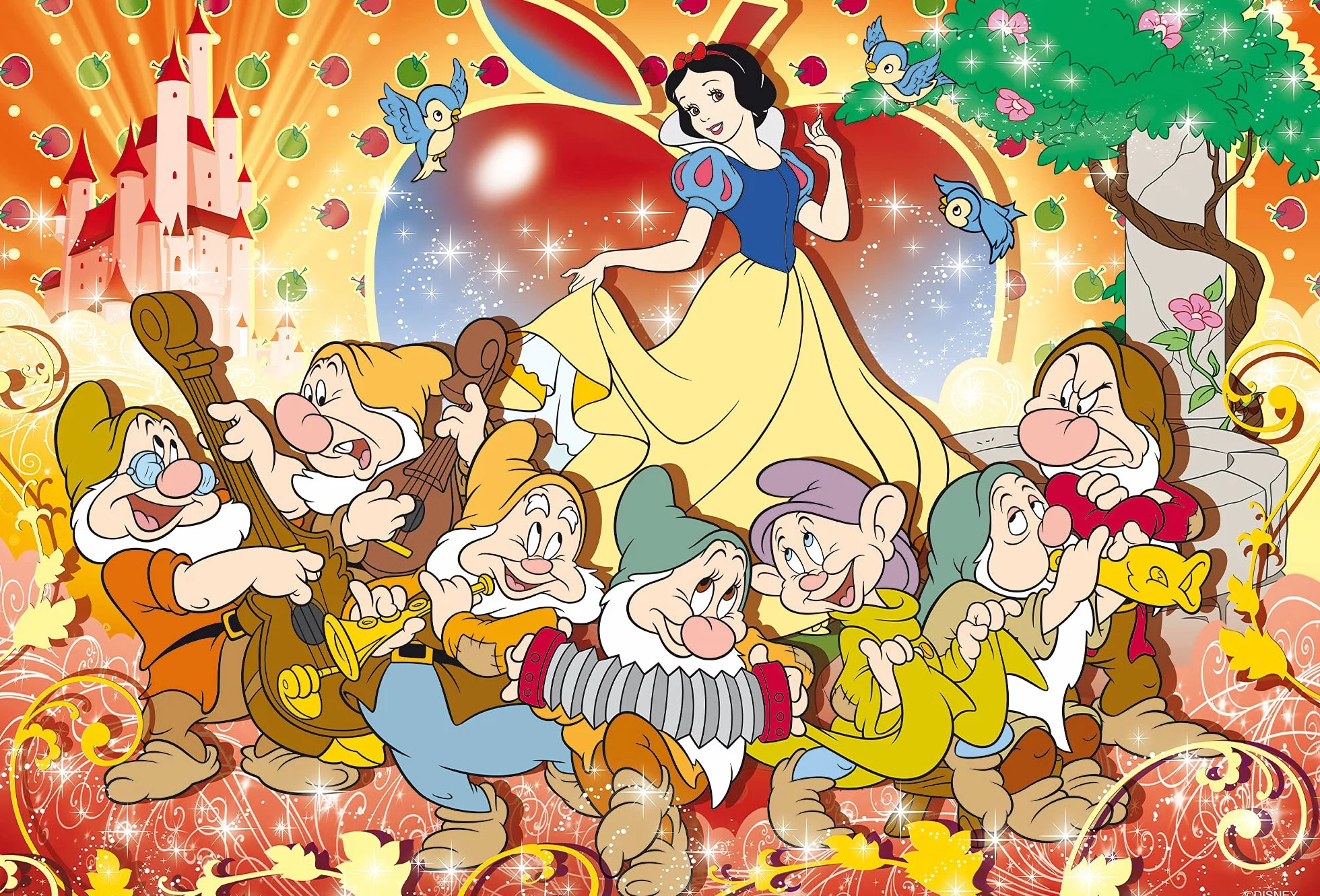 Liscianigiochi Puzzle Maxi Floor para niños de 24 piezas 2 en 1, Doble Cara con reverso para colorear - Disney Blancanieves 86627