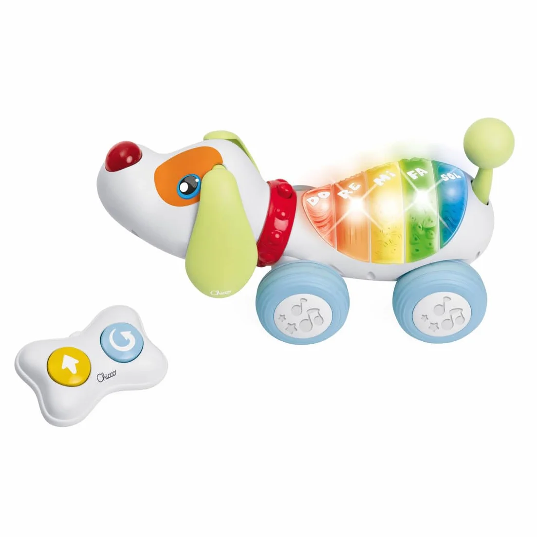 Chicco DogremiRadio Control Parlante, Juguete Teledirigido de Perro, Enseña Música y Sonidos, Mascota Radiocontrol para Niños de 18 Meses hasta 4 años