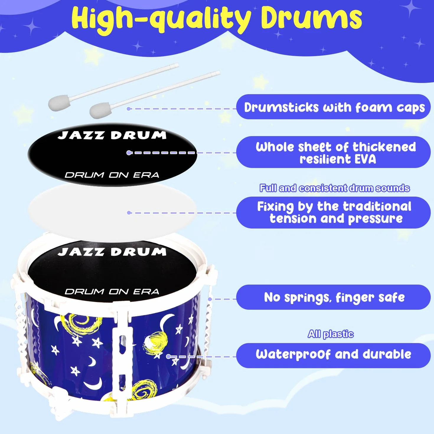 Batería para niños, batería de Juguete Verdantree, batería Infantil, 5 Instrumentos Musicales de percusión, Juguetes para niños y niñas de 3, 4 y 5 años, Regalos para Edades de 3 a 5 años