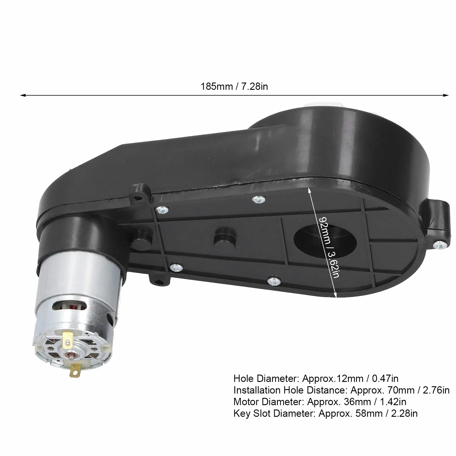 Caja de Cambios Eléctrica 24V 18000 RPM,Caja de Cambios de Motor con Engranajes Metálicos para Coches Eléctricos Infantiles,Piezas de Repuesto para Niños,Accesorio de Taller para Reparaciones Rápidas