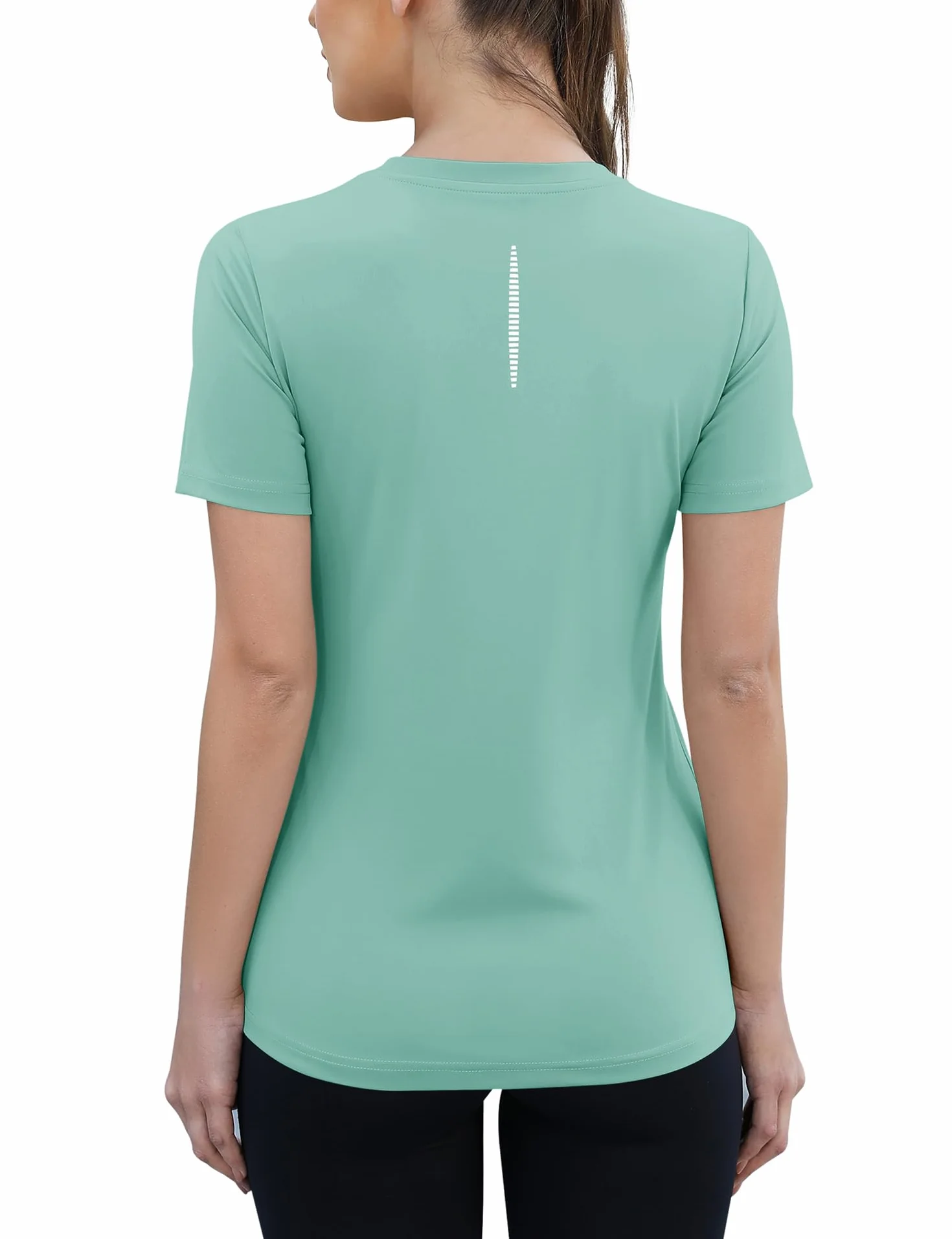 Rapbin Camiseta Deportiva Mujer Manga Corta UPF 50+ Transpirable Cuello Redondo Fitness Correr