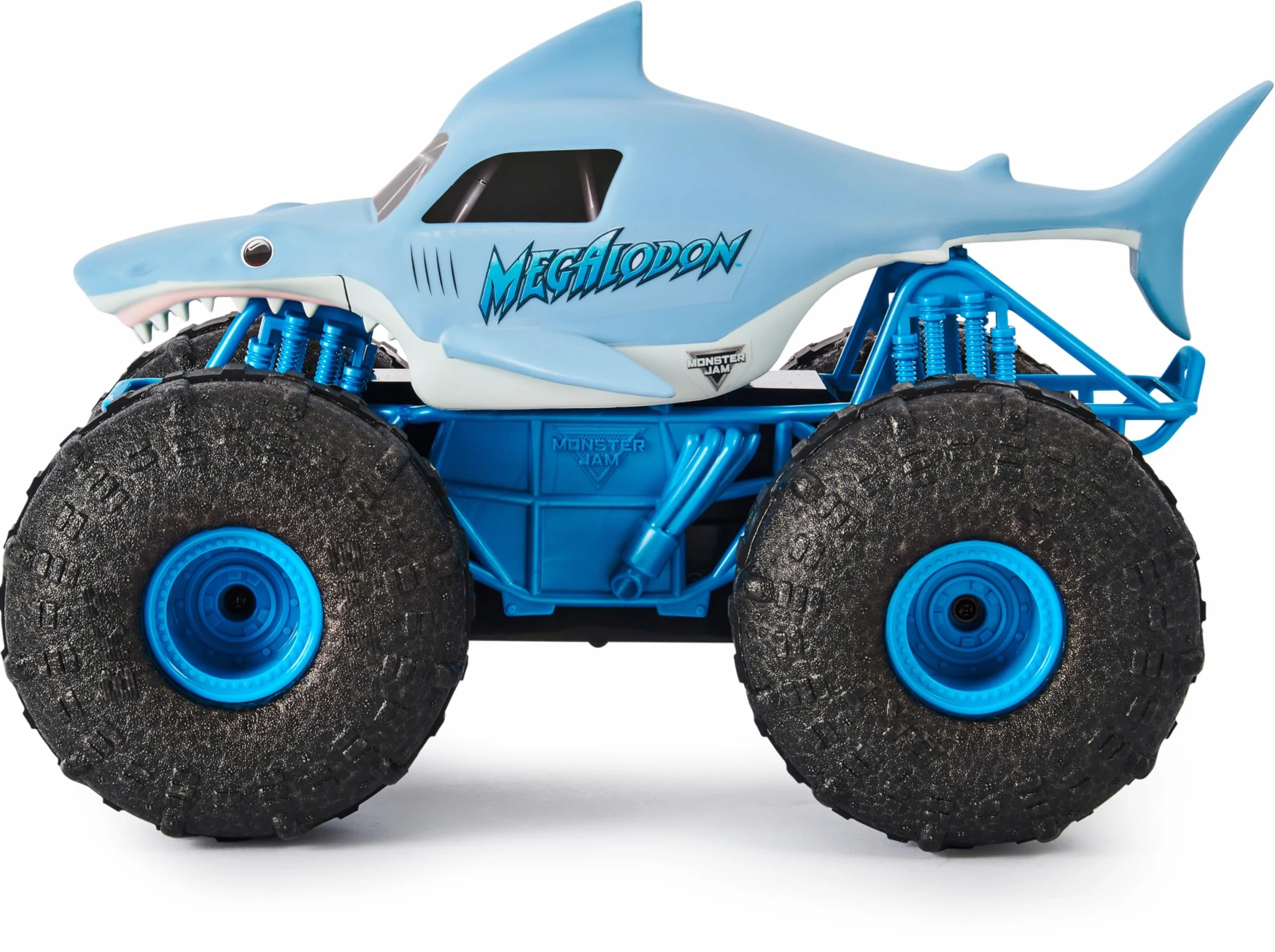 Monster Jam - Coche Teledirigido Megalodón Monster Truck - Coche RC Megalodon Storm a Escala 1:15-2.4GHZ hasta 76m - Juguetes Niños 4 Años + Regalo Niño 4 Años +