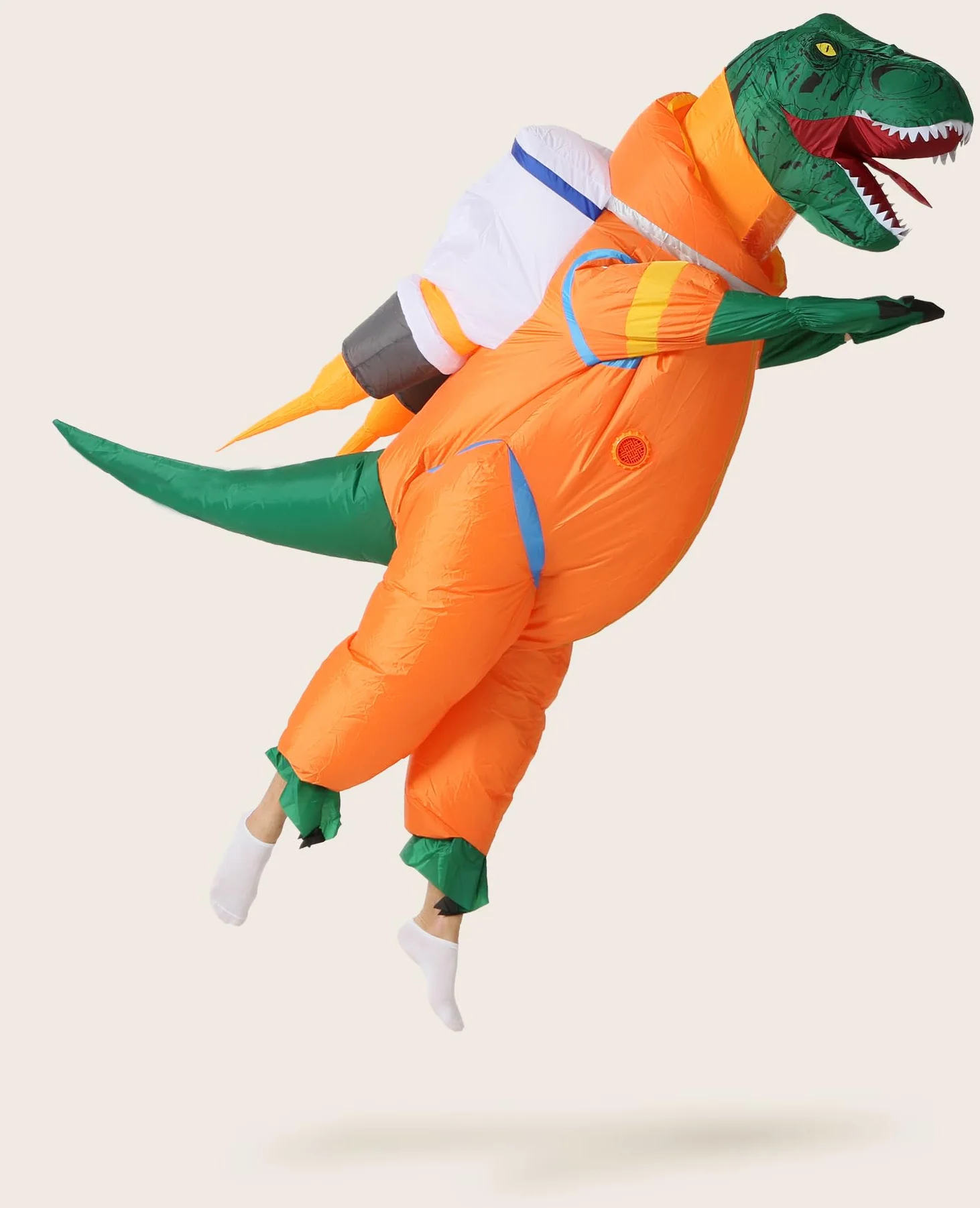GOPRIME Disfraz inflable de astronauta de dinosaurio, traje espacial T Rex, talla para adulto