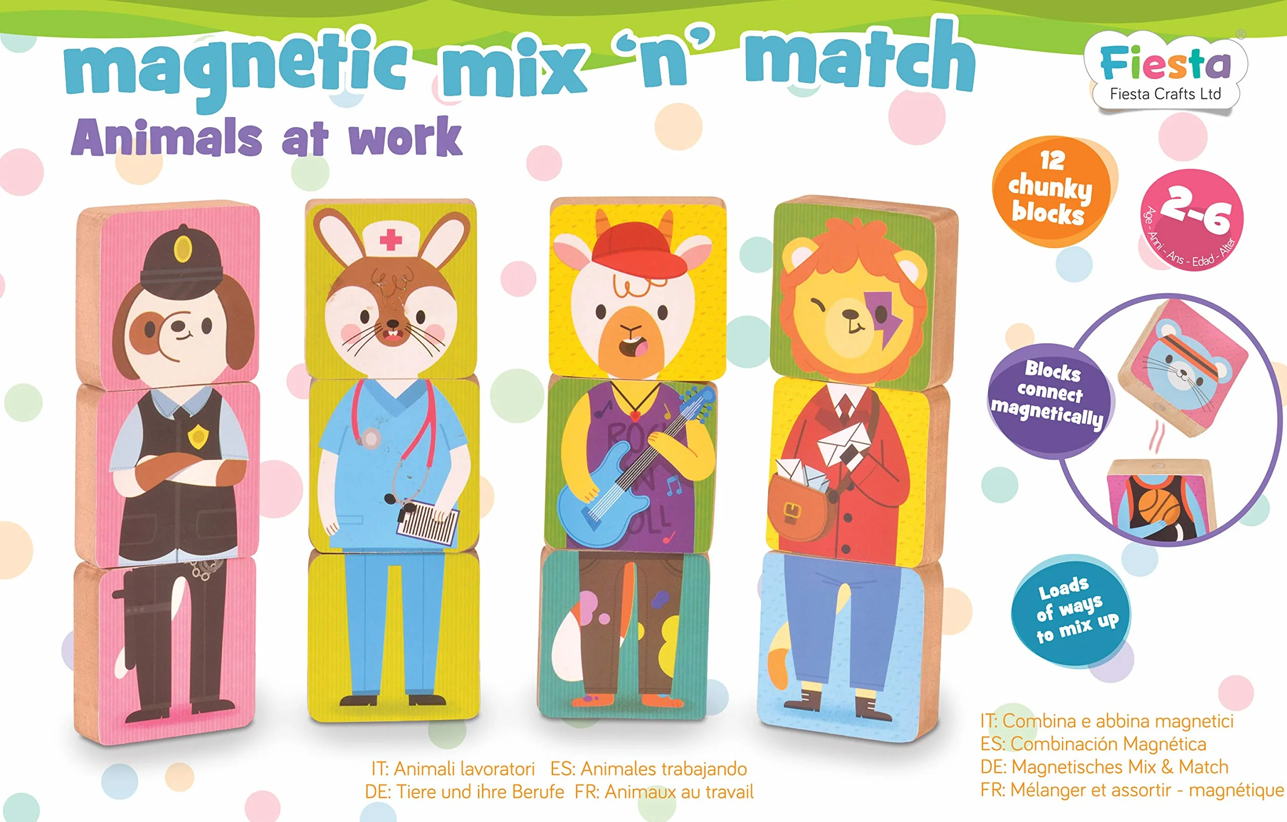 Fiesta- Mix and match magnetic animals, Multicolor (T2926) , color/modelo surtido