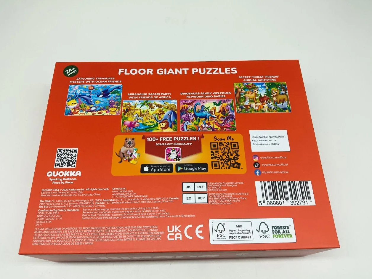 QUOKKA Puzzle Gigante Niños 3 4 5 Años - 60x90 cm 48 Piezas Puzzle XXL de Suelo Infantiles 5 6 Años - Grande Juguete Camión de Bomberos - Regalo Educativo para Niños y Niñas de 2 a 6