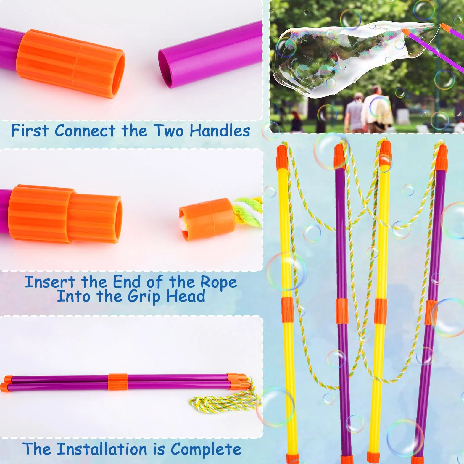 Purpledi 29 Piezas Kit de Varita de Burbujas, Gigante Varita de Burbujas, Juego de Pompas de Jabón para Niños, Maquina de Burbujas para Juegos al Aire Libre en Interiores y Fiestas de Cumpleaños