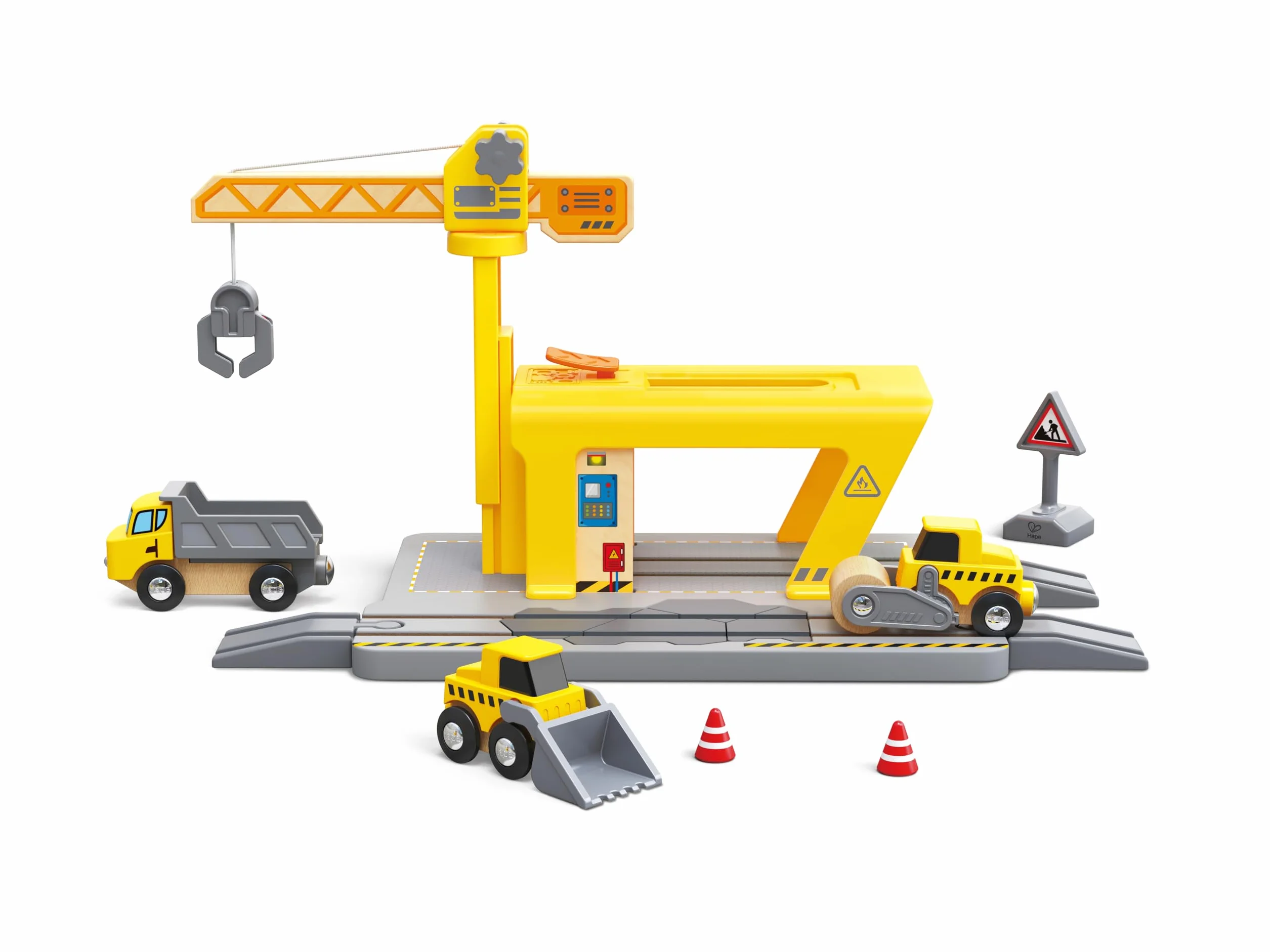 Grúa de construcción Hape para niños|Set Ampliable para Juego Creativo