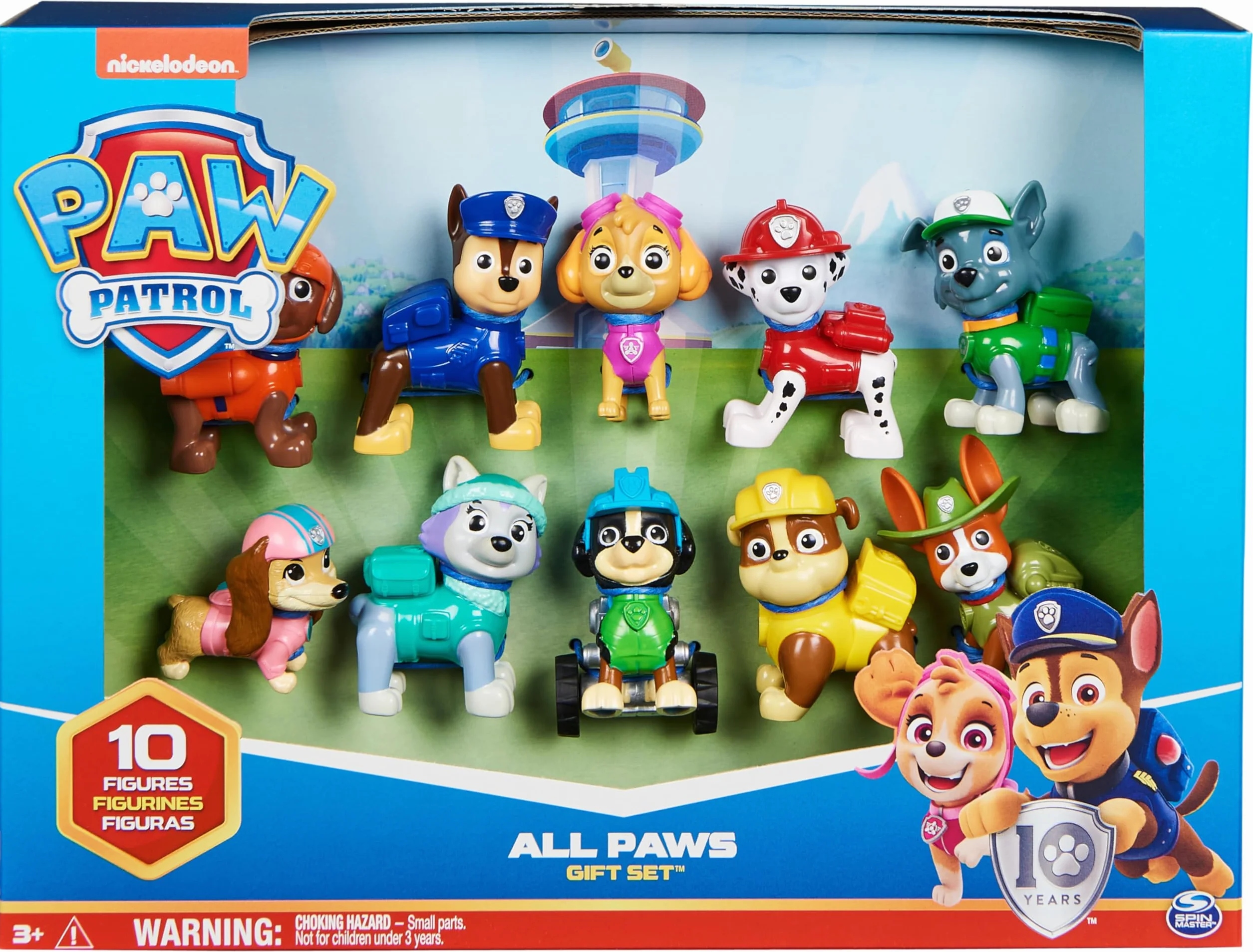 Paw Patrol Patrulla Canina - Pack 10 Figuras Coleccionables 10º Aniversario - Patrulla Canina Juguetes - Juguetes Niños 3 Años + - Regalo Niño 3 Años +