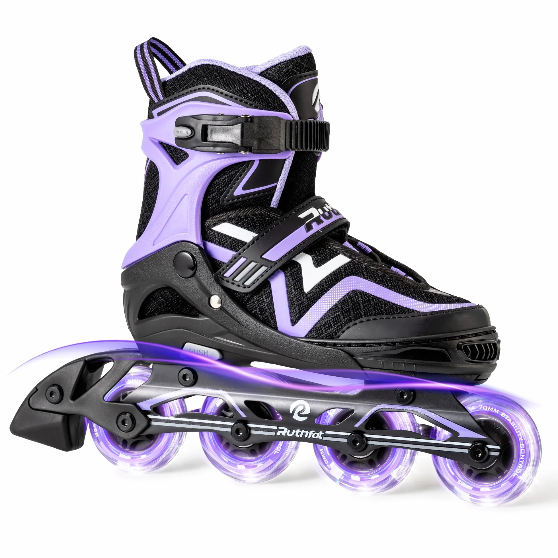 Ruthfot Patines en línea Ajustables Luminosos para niños y niñas 6-12 años