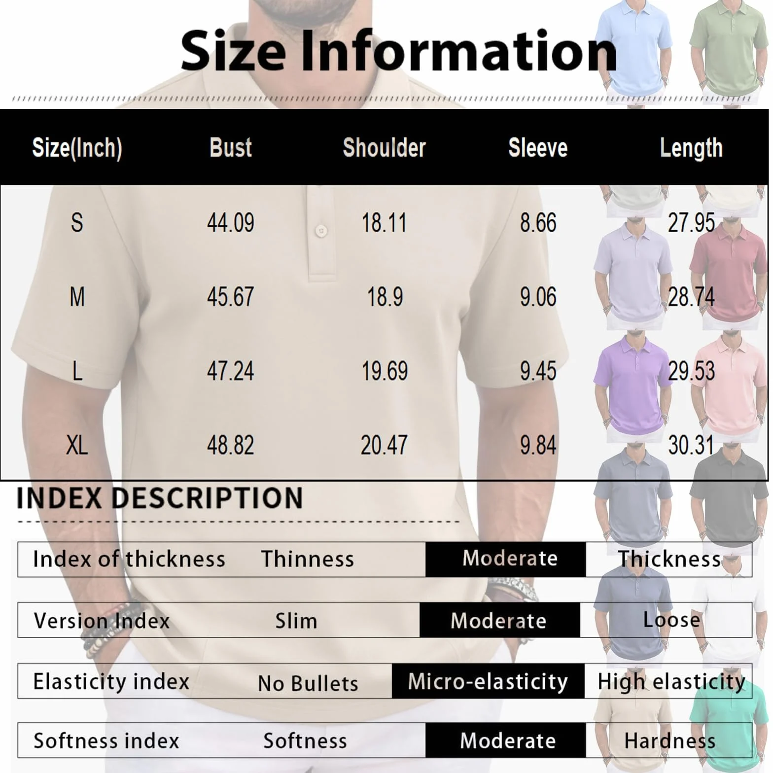 MOKBAY Camisetas Manga Corta Hombre Slim Fit Transpirable Deportivo Trabajo Casual