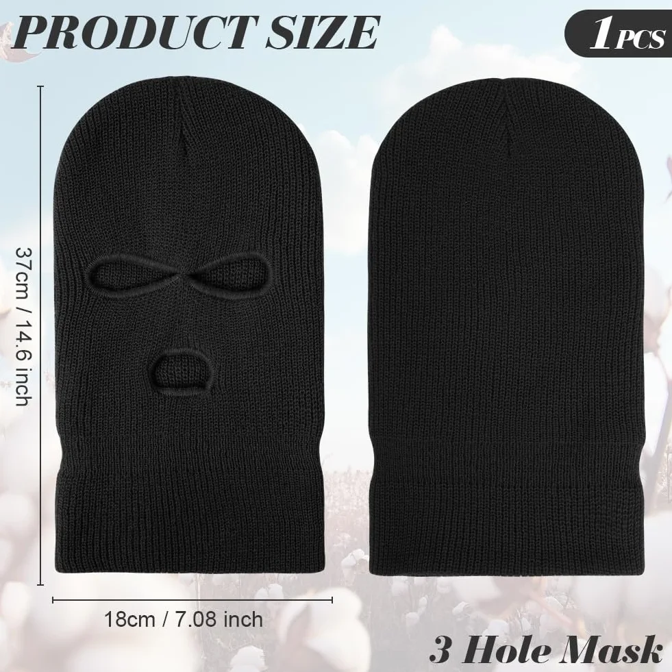 Pasamontañas 3-Agujeros 2-Agujeros Balaclava Punto de Invierno Cubierta Facial cálida Gorro de Esquí