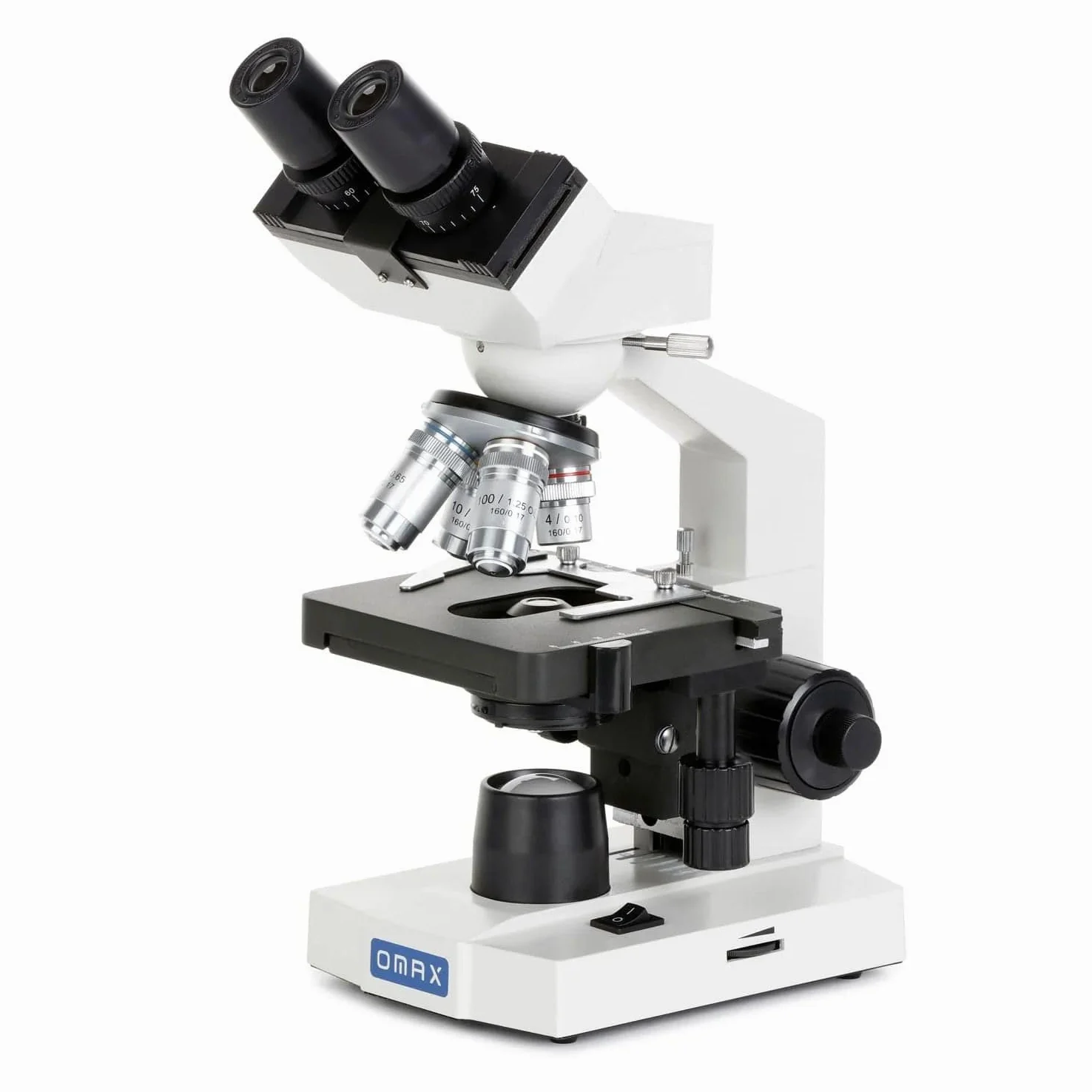 Microscopio binocular LED de laboratorio con escenario mecánico y enfoque coaxial, aumento de 40x a 2000x para investigación científica y educación